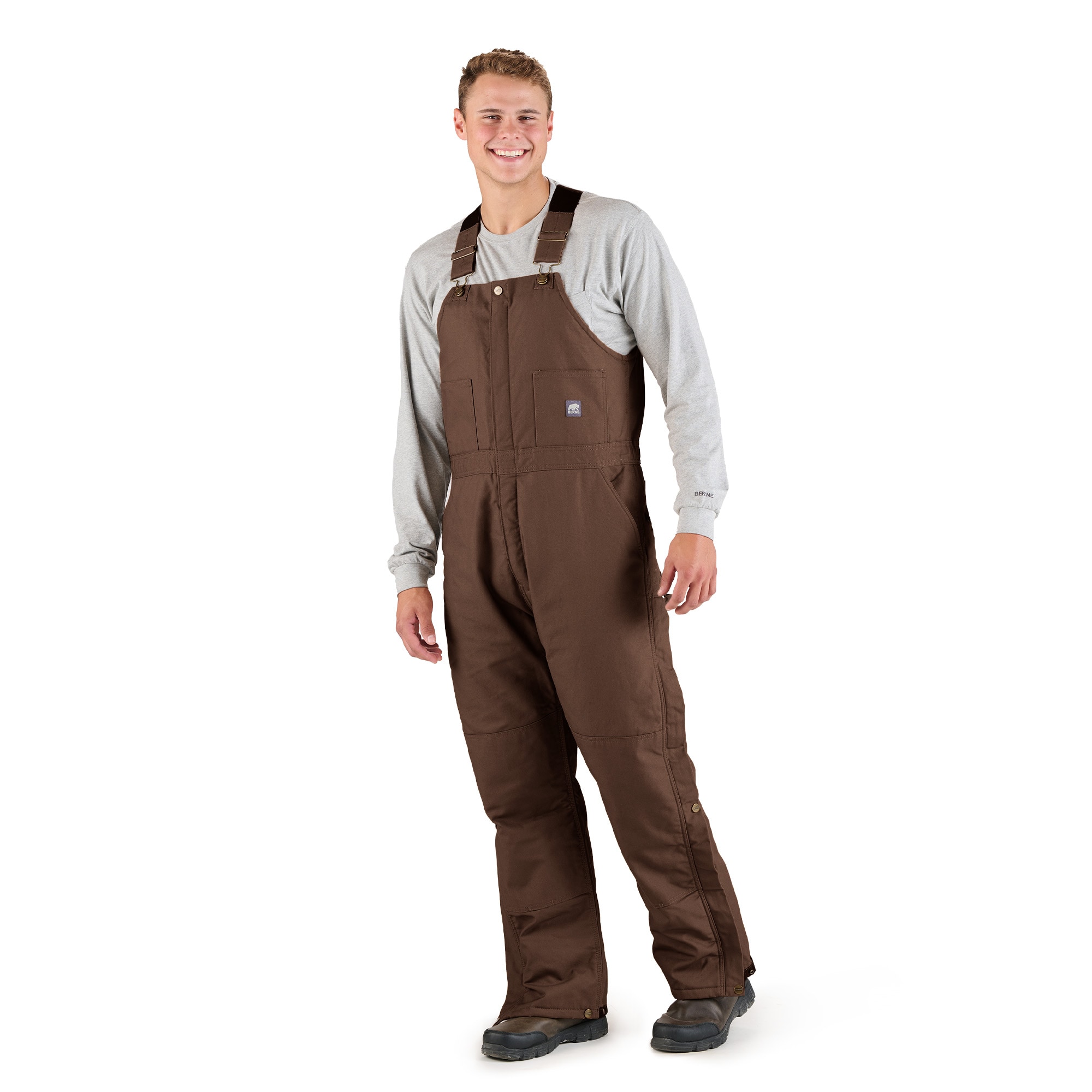 BERNE APPAREL B415BBS480 Men's Bark Sleeveless Canvas Overall ( X-large short )