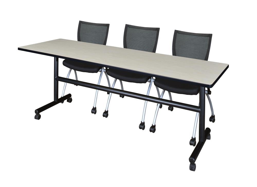 Regency MKFT8424PL09BK Training Off-white 4-Person Training Table (84-in W x 29-in H)
