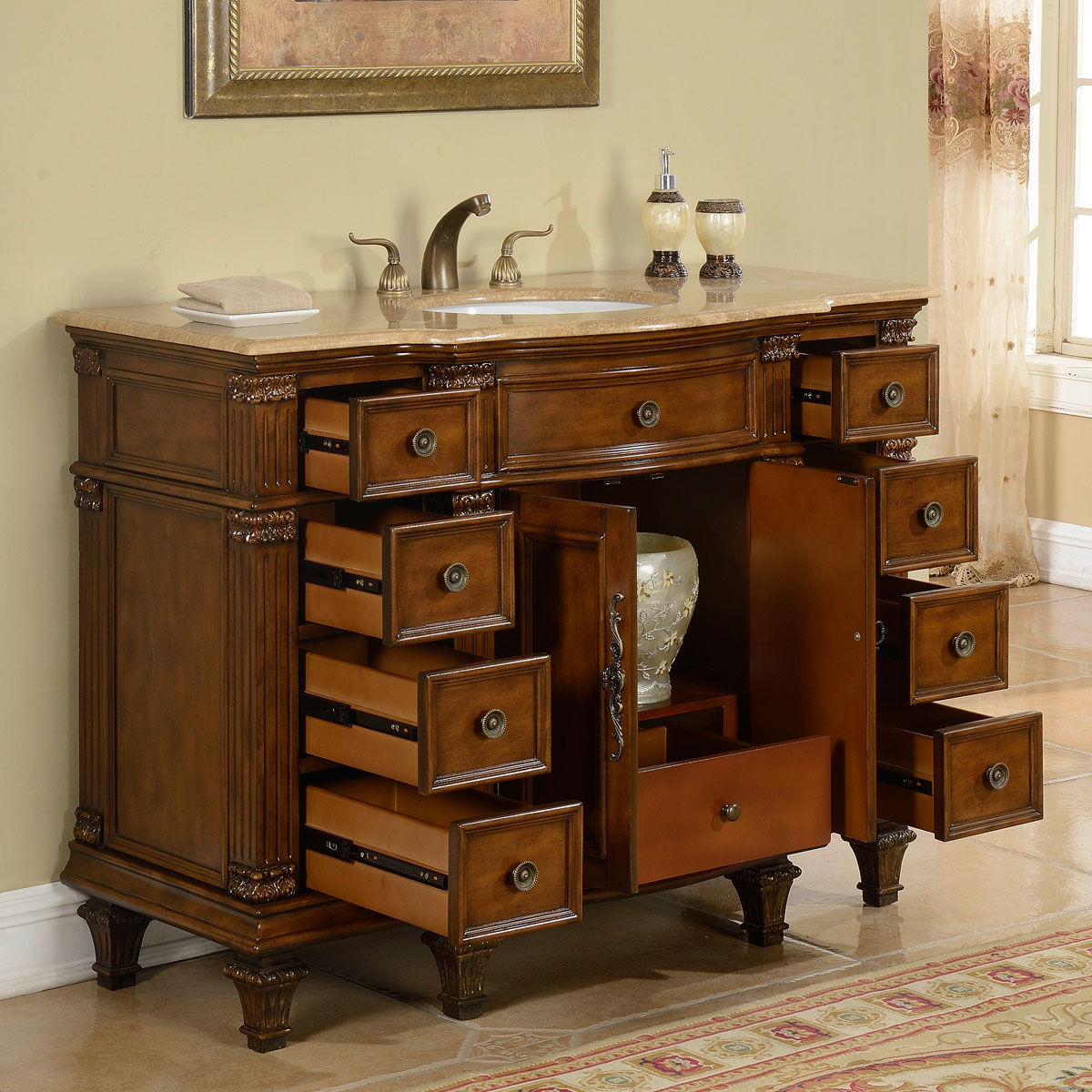Silkroad Exclusive HYP-0277-T-UWC-48 Bath-Vanity-Combo - View #3
