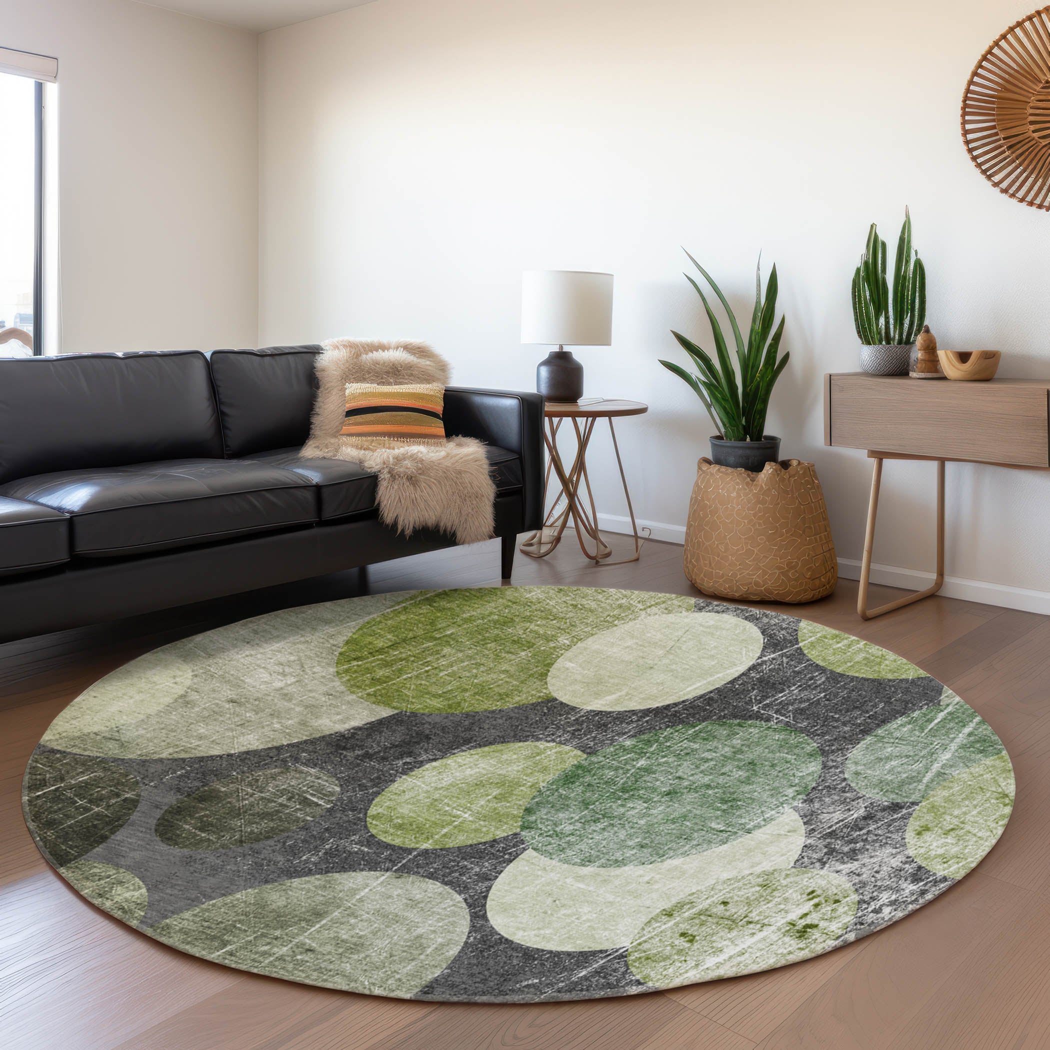 Addison Rugs AMF559IV8RO Mayfield AMF559IV 8 x 8 (ft) Loomed Polyester Ivory Round Indoor Geometric Machine washable Area rug