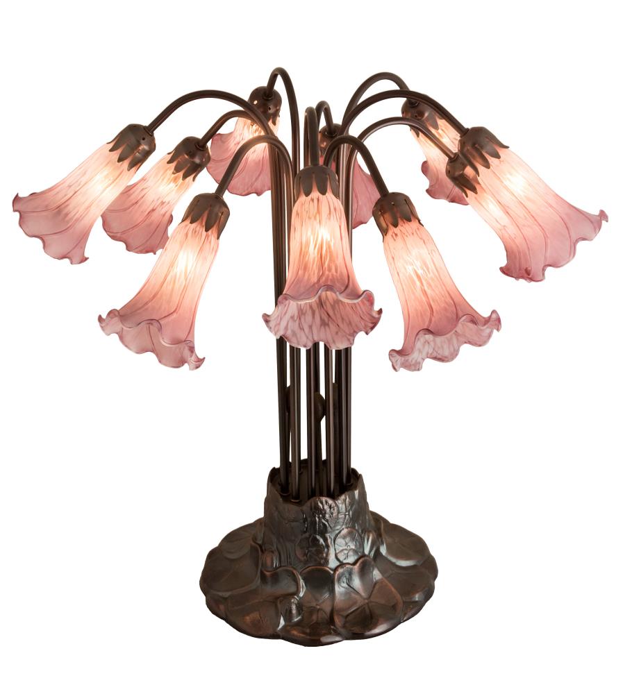 Meyda Tiffany Lighting Pond Lily Mahogany Bronze Table Lamp with ...