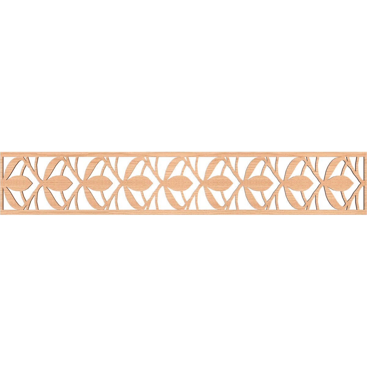 Ekena Millwork MLDA08X46SALHI Salem Fretwork Flat Trim 8-in x 3.89-ft Hickory Brown Unfinished 2156644 Pierced Wall Panel Moulding