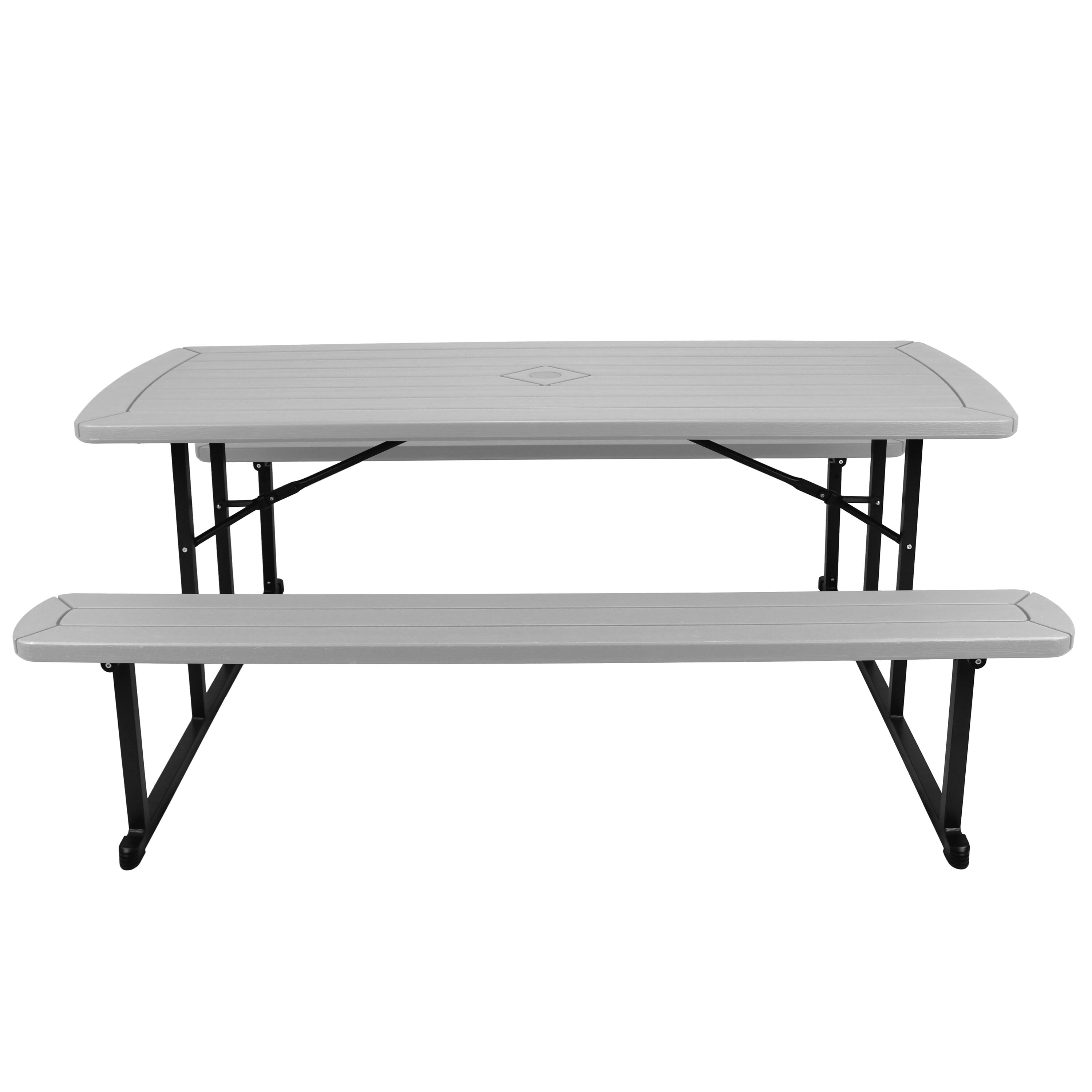 Hampden Furnishings HMDPT3072BK-GY Picnic-Tables - View #2