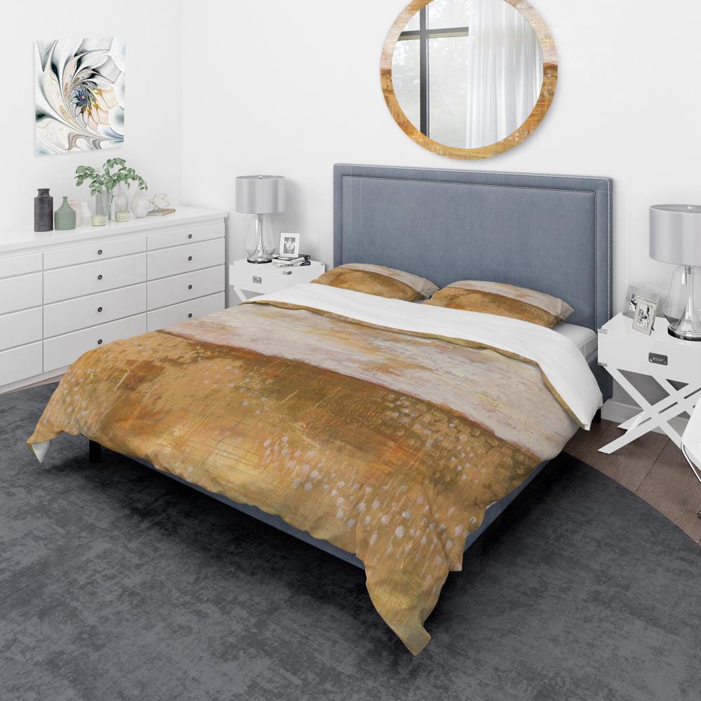 Amber Modern Horizon Abstract Microfiber Duvet Cover Set