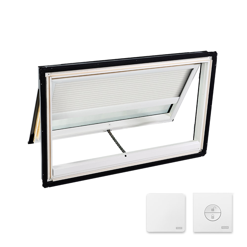 VELUX VS S01 2004FS00X 44.25-in x 26.88-in Venting Deck Mount Skylight with Laminated Low-e Argon Glass and Light-filtering Blinds Included