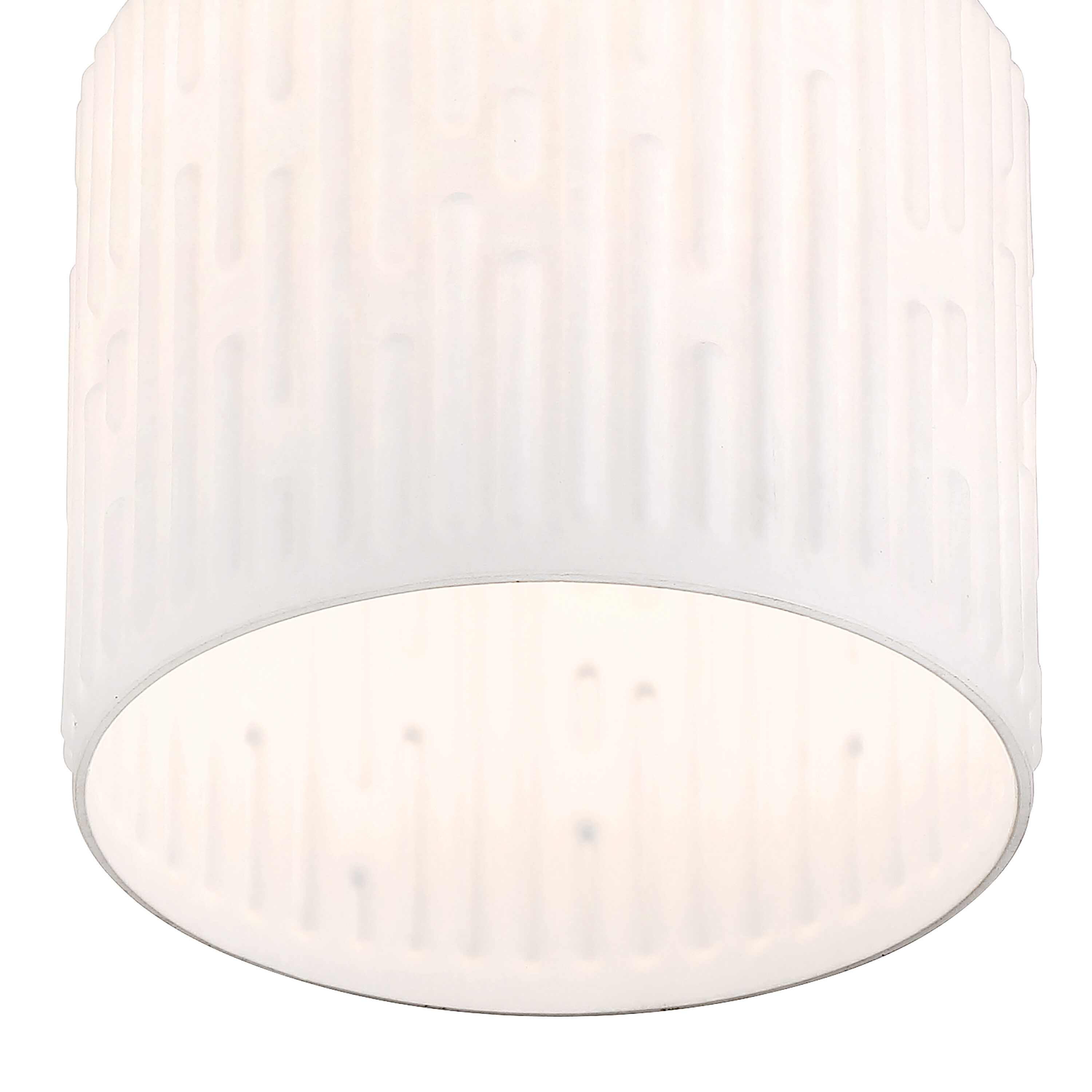 Ele Sculptural Glass Shade Semi-Flush Light in Brushed Gold