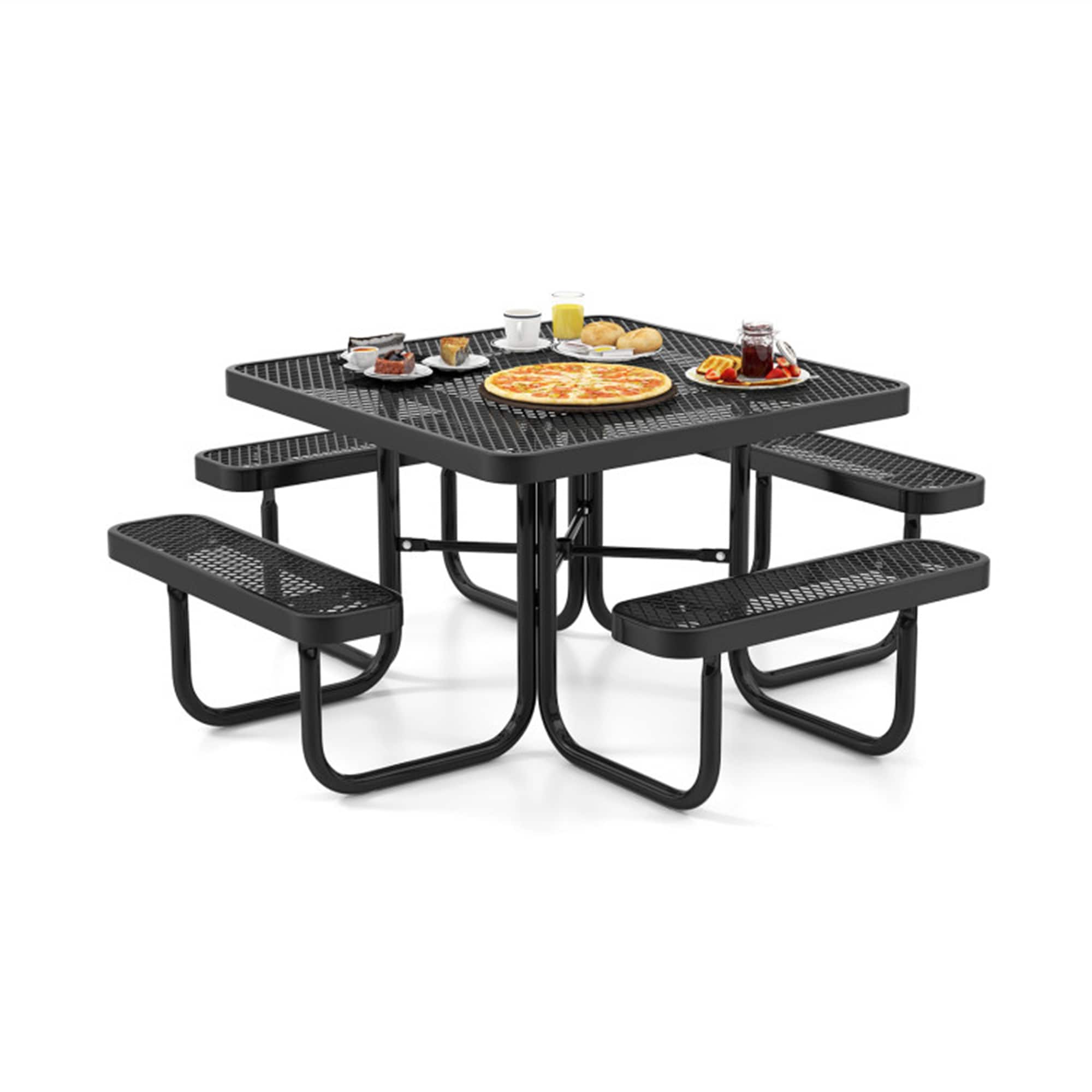 BABOOM BOM-5NY+-CO 46-in Black Steel Square Picnic Table