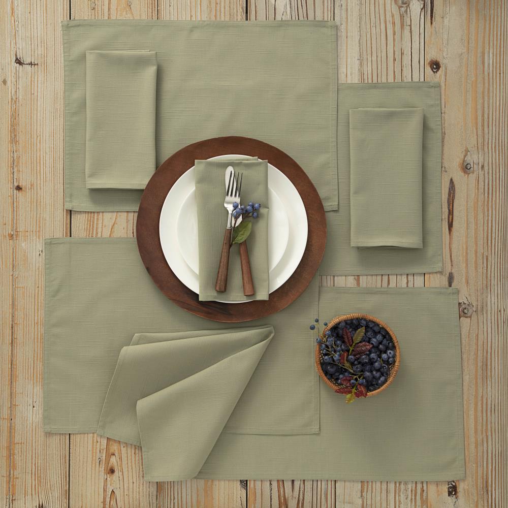 WestPoint Home 028828300515 Martex Color Solutions Table Linens 4-Pack Sage Poly Rectangle Placemats