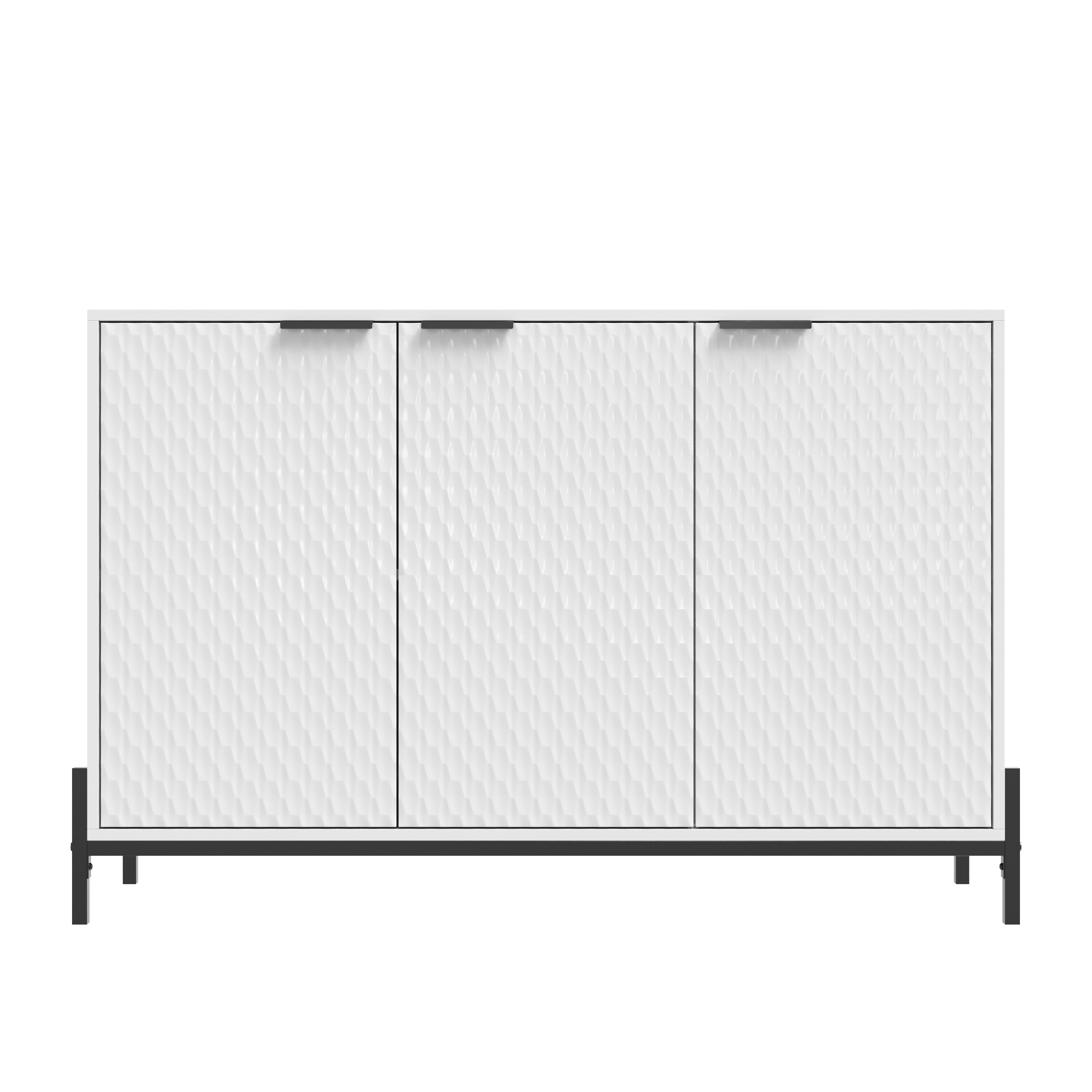 Clihome 2-Door Wooden Accent Storage Cabinet in White 33.1-in W x 31.5-in H Mdf White Freestanding Utility Storage Cabinet