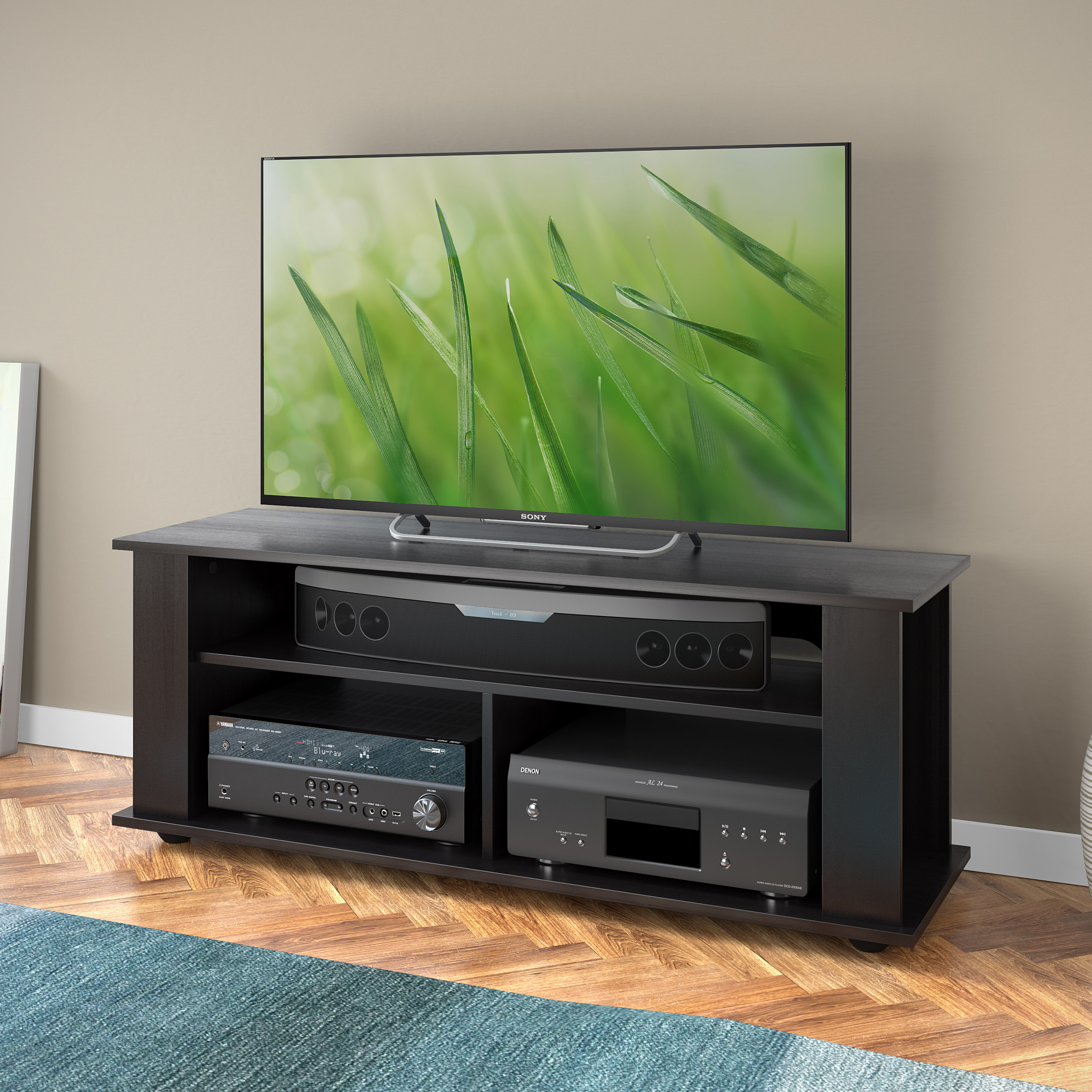 CorLiving Bakersfield Modern/Contemporary Ravenwood Black Tv Stand ...