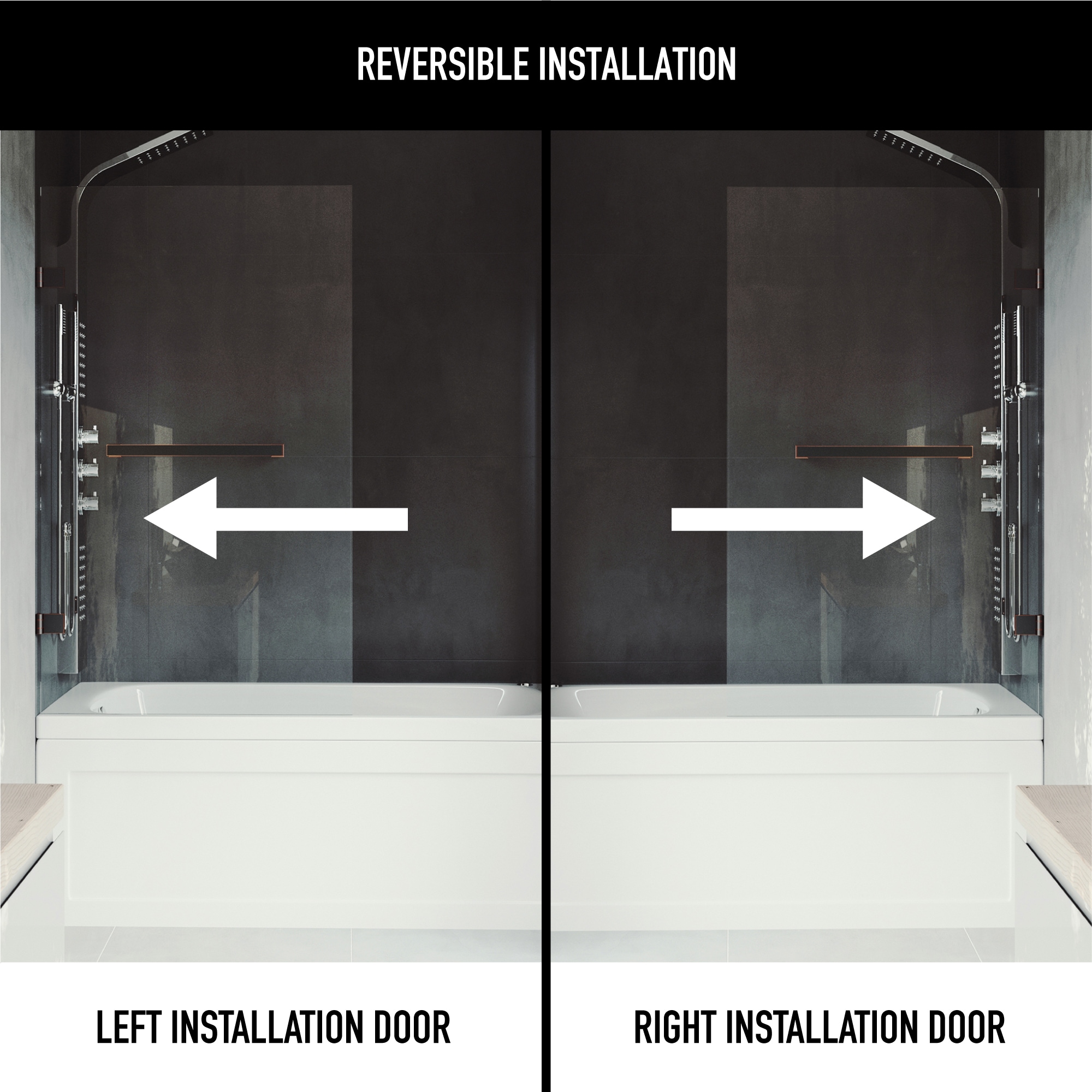 VIGO VG6074ARBCL3458 Bathtub-Doors - View #3