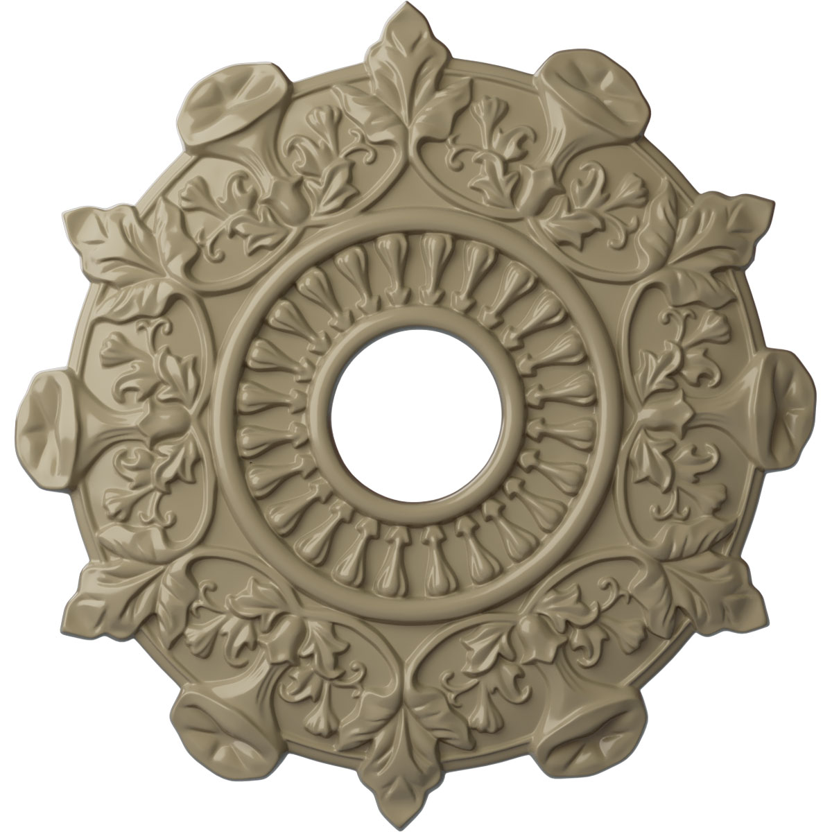 Ekena Millwork CM17PRGDF Preston 17.5-in W x 17.5-in L Painted Gobi Desert Polyurethane Whole Ceiling Medallion