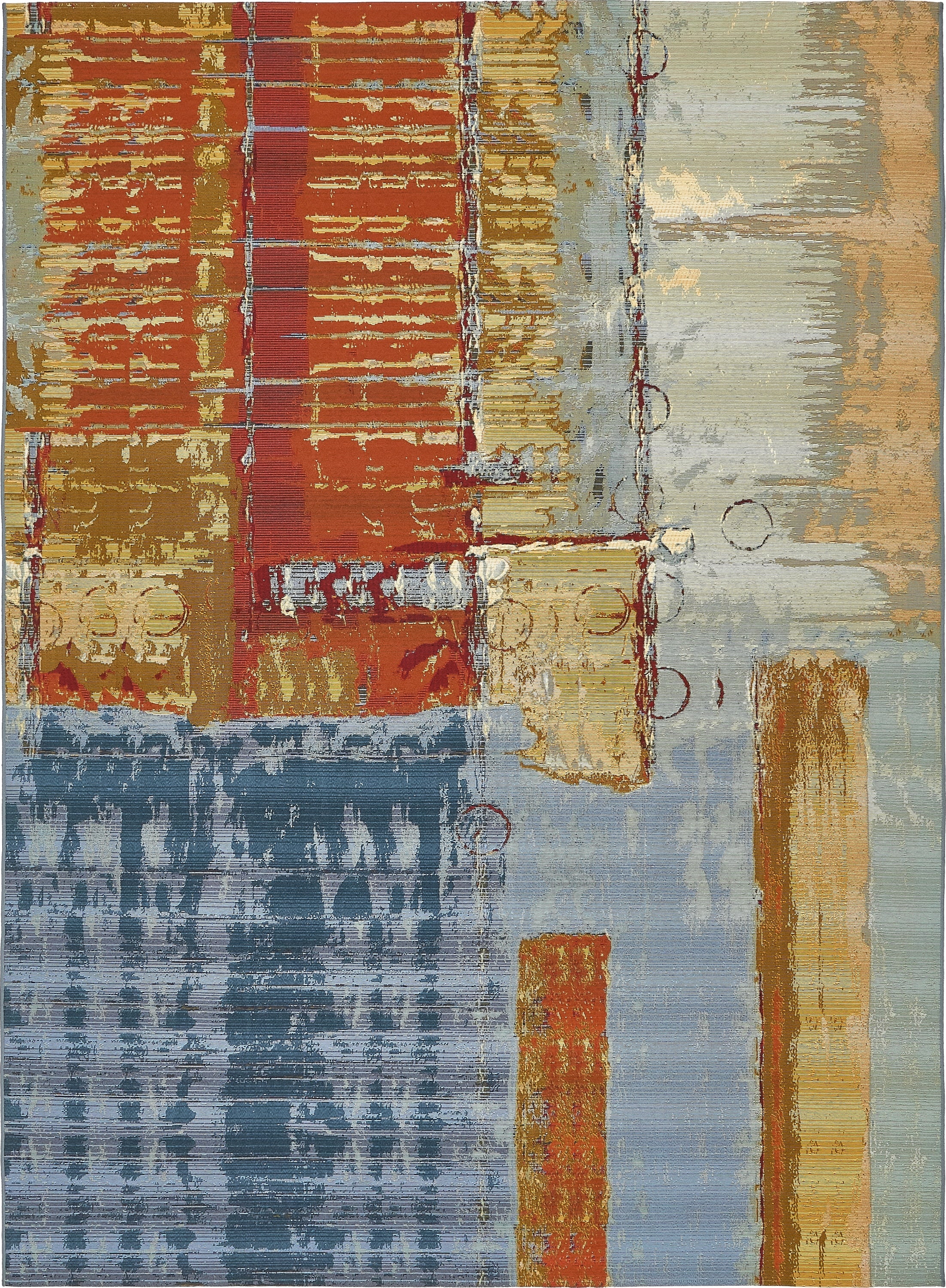 Multi-Color Abstract Outdoor Area Rug, 8' x 11'