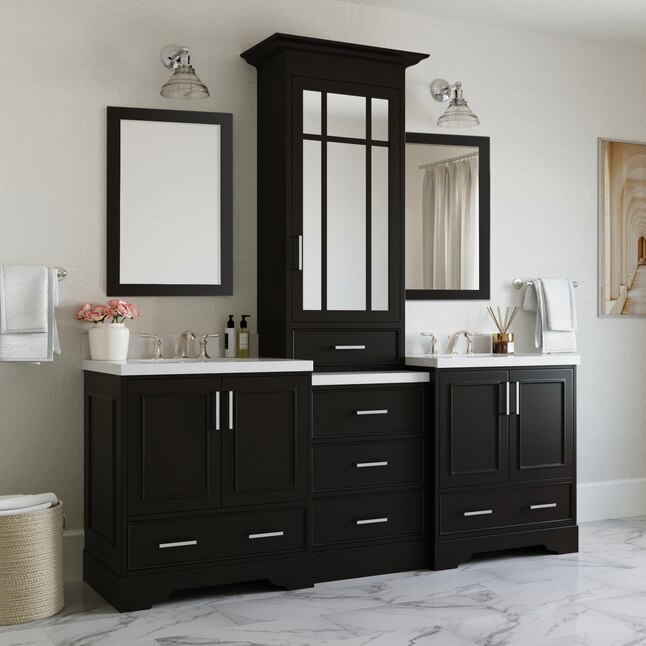 Double Sink Bathroom Vanity, Double Vanity With Center Tower Dimensions