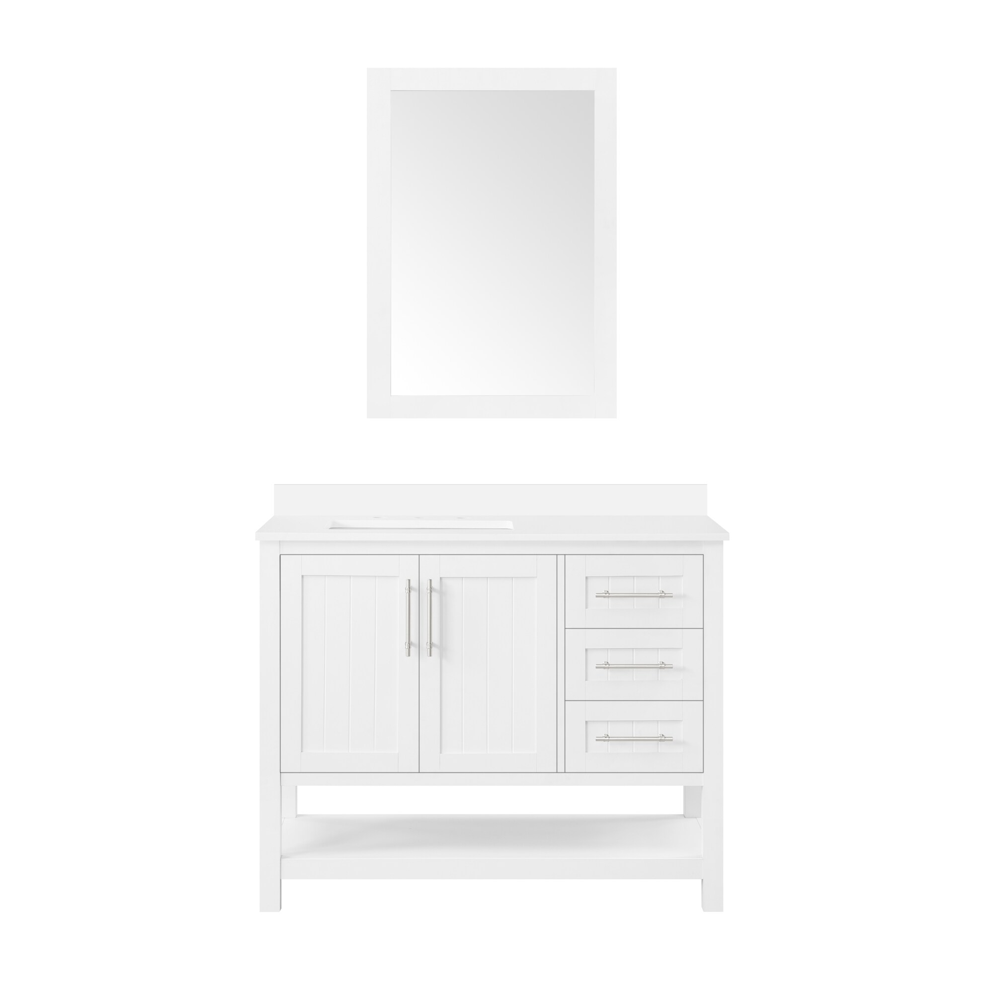 Style Selections Mercer 42-in White Undermount Single Sink Bathroom ...