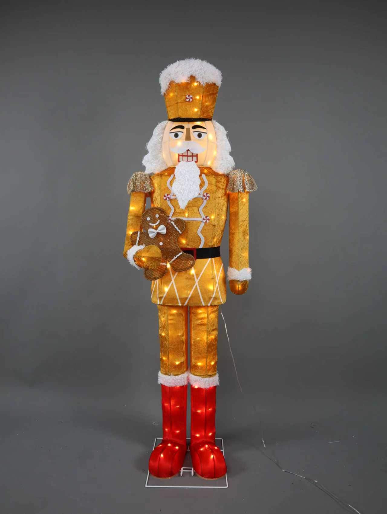 Starfree 84-in Freestanding Nutcracker Yard decoration with White LED Lights