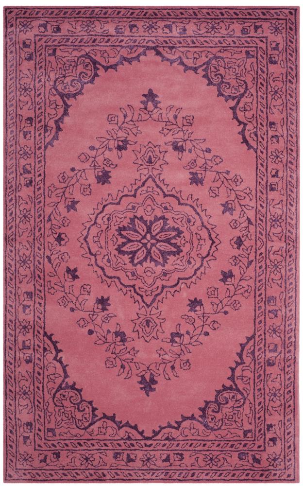 Safavieh GLM533E-5 Glamour Juno 5 x 8 (ft) Tufted Synthetic Pink Rectangular Indoor Floral/Botanical Vintage Area rug
