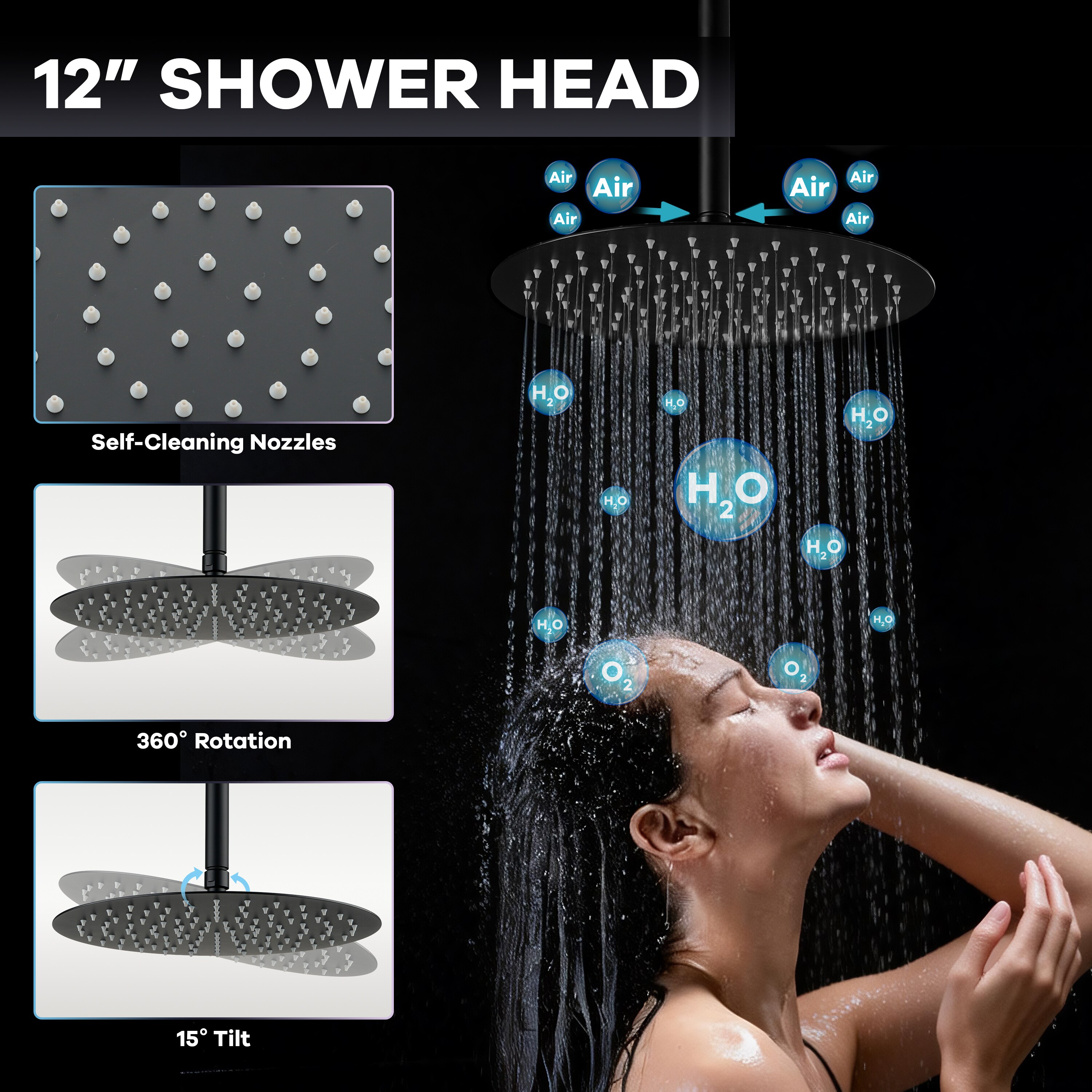 CASAINC CABR01021SX12MB Showerhead-Bar-Panels - View #7