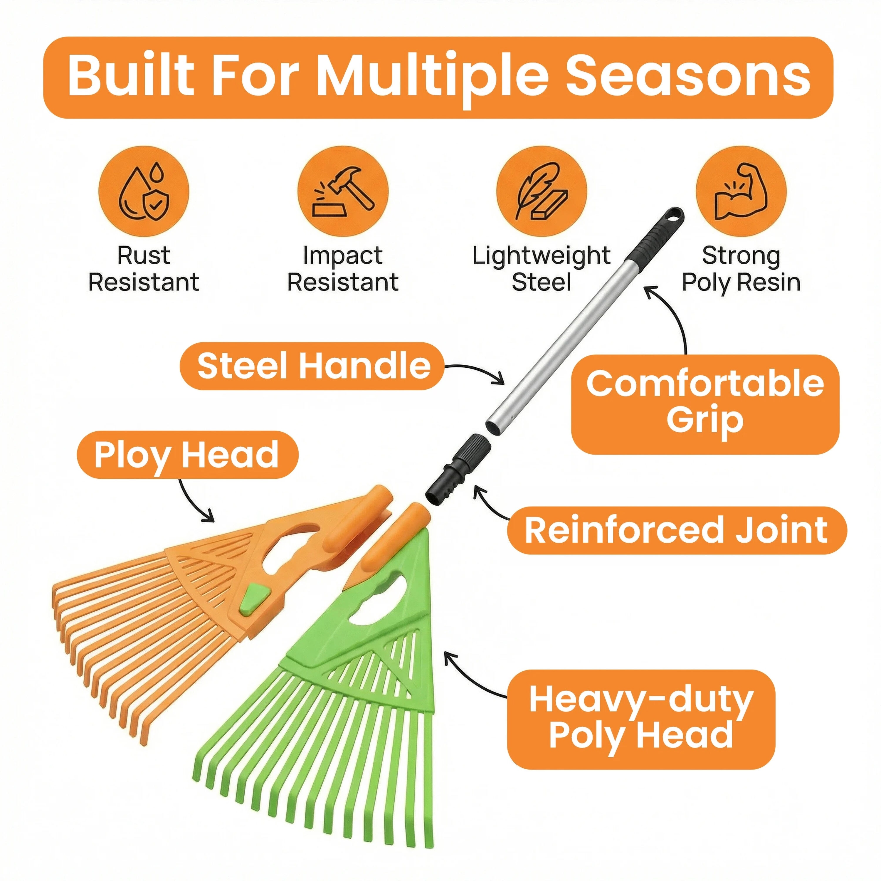 Gardenised QI004956 Lawn-Leaf-Rakes - View #5