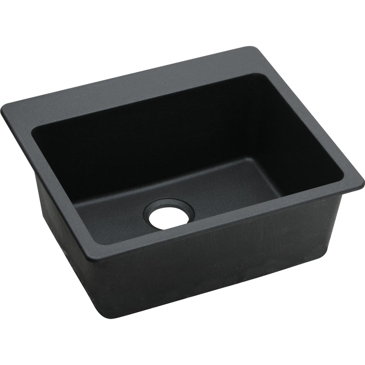 Elkay Black Quartz Single Bowl Drop-In Kitchen Sink