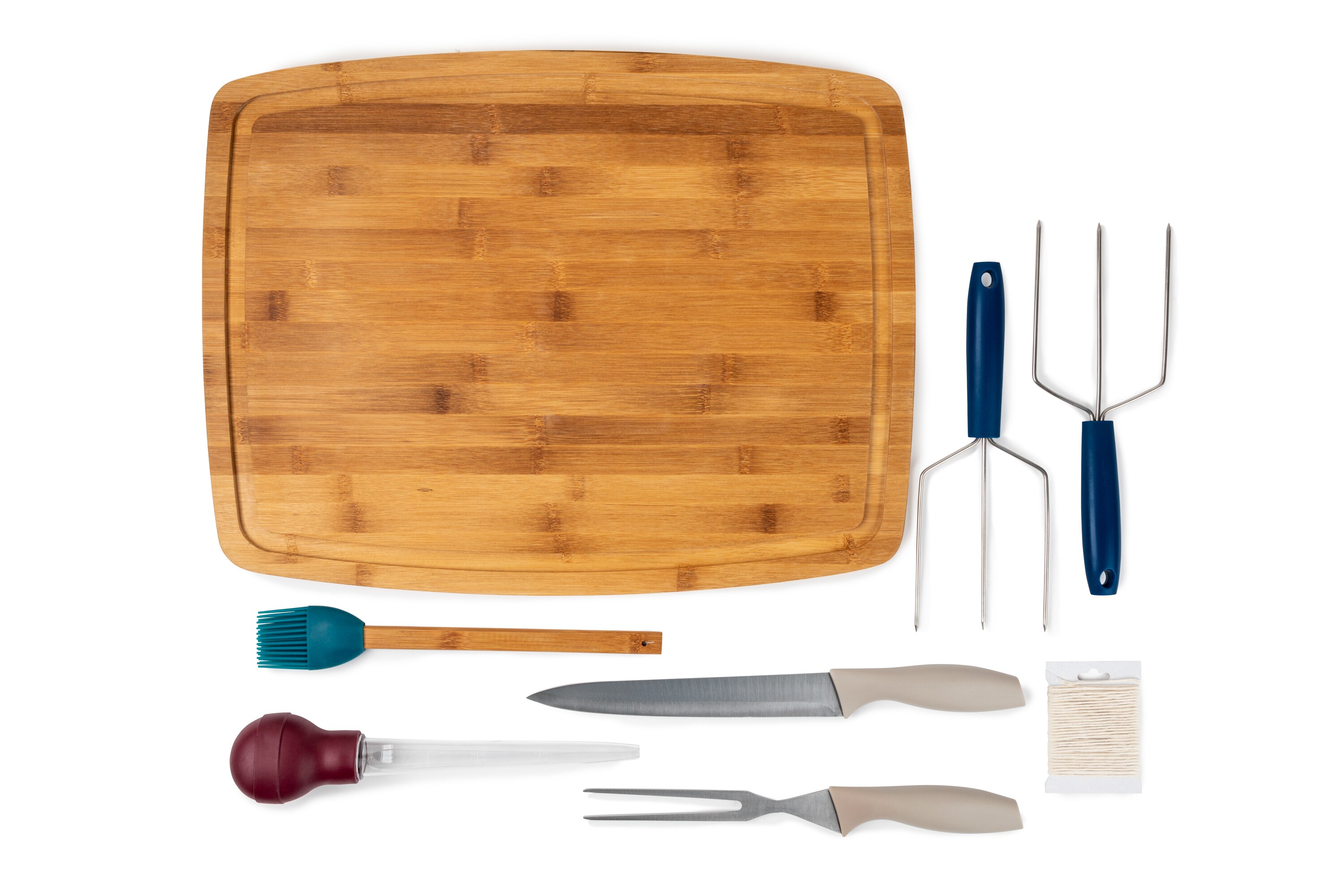 Core Kitchen Wooden 8pc Turkey Prep and Serve Set | Multi-Tool Kitchen Utensil Set | Dishwasher Safe | Ideal for Family Dinners and Holiday Meals