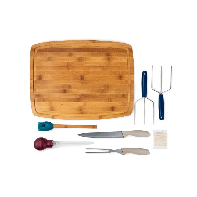 Core Kitchen Wooden 8pc Turkey Prep and Serve Set | Multi-Tool Kitchen Utensil Set | Dishwasher Safe | Ideal for Family Dinners and Holiday Meals