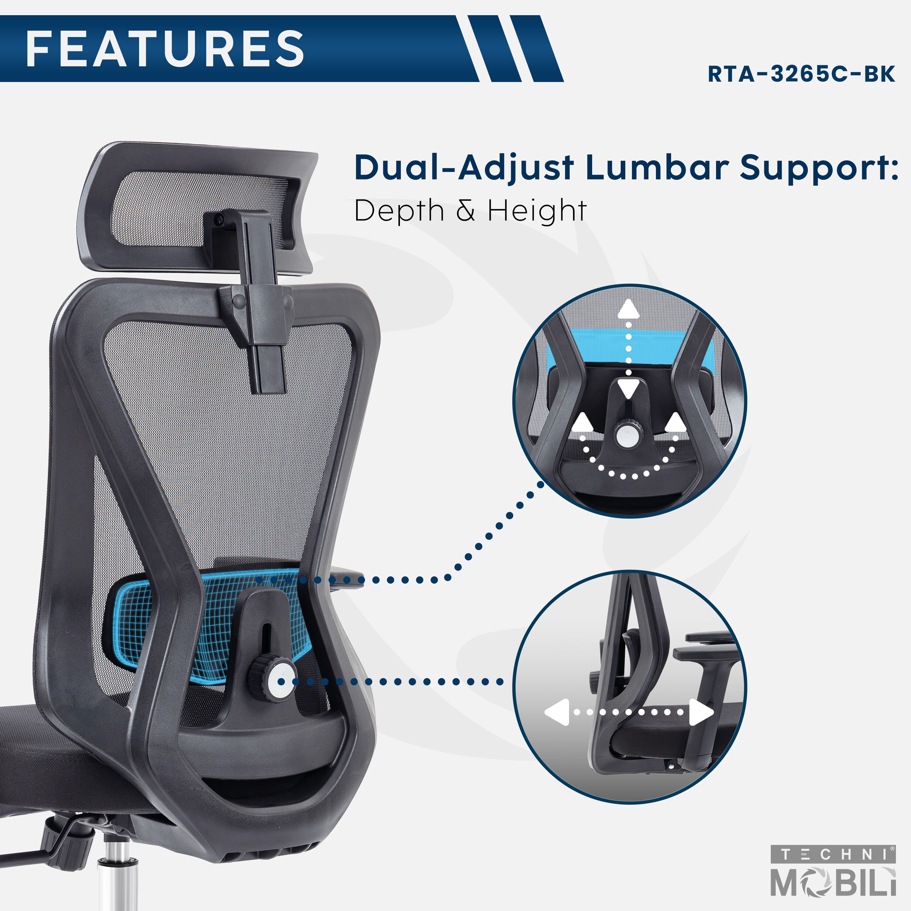 Techni Mobili RTA-3265C-BK Office-Chairs - View #5