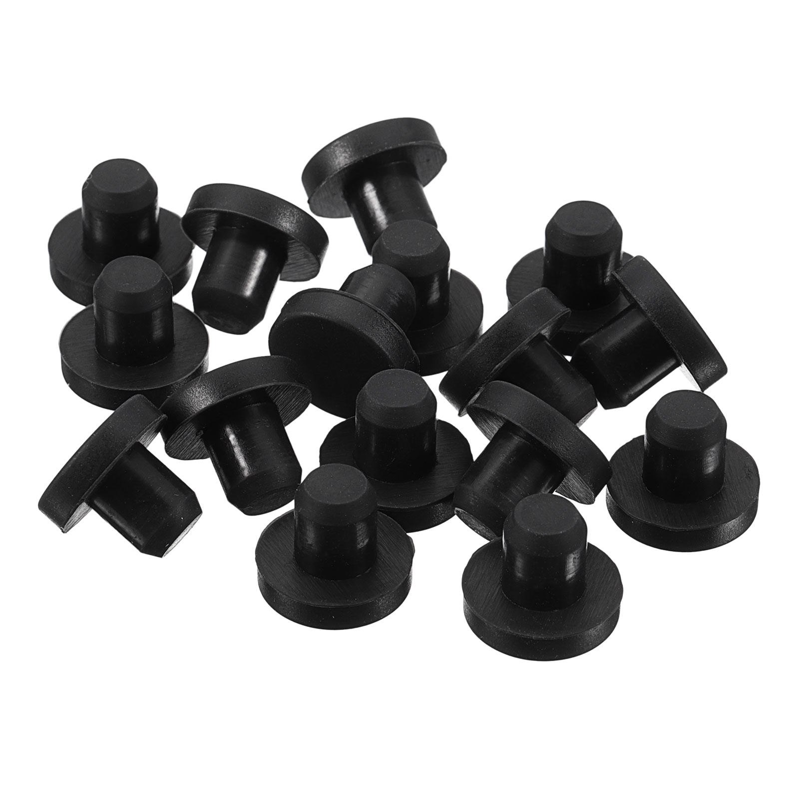 Unique Bargains 32pcs Black Rubber Stopper 8mm Plug Holes for 7.5-7.8mm/0.3-0.31 Hole