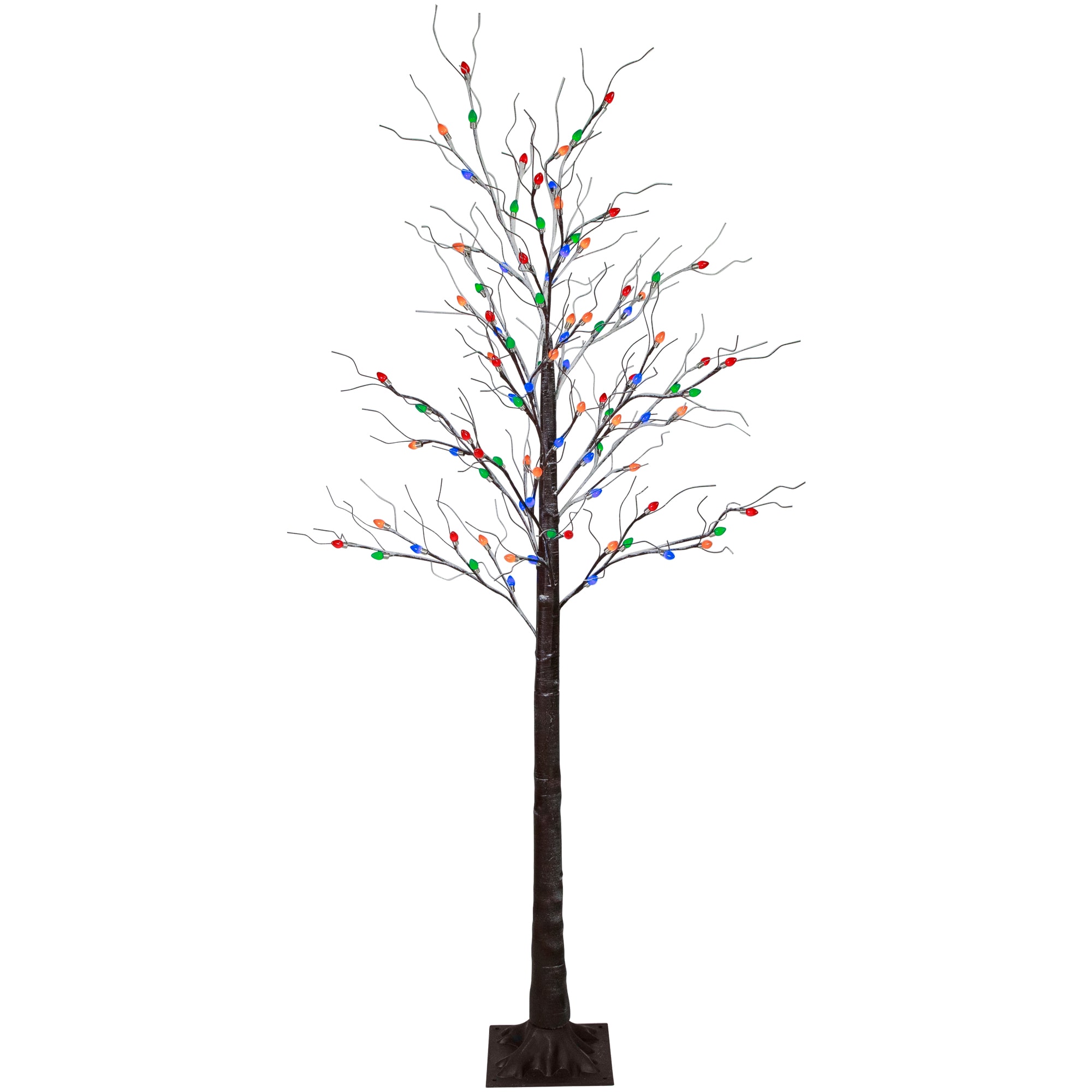 Northlight 35694666 6-ft Pre-lit Slim Upside-down Brown Artificial Christmas Tree with Multicolor LED Lights