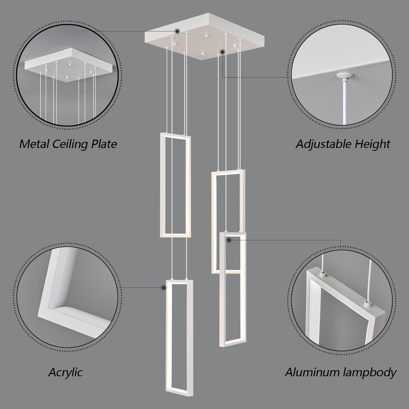 ZHLLMQ JP-205-4C-WHITE Pendant-Lights - View #3