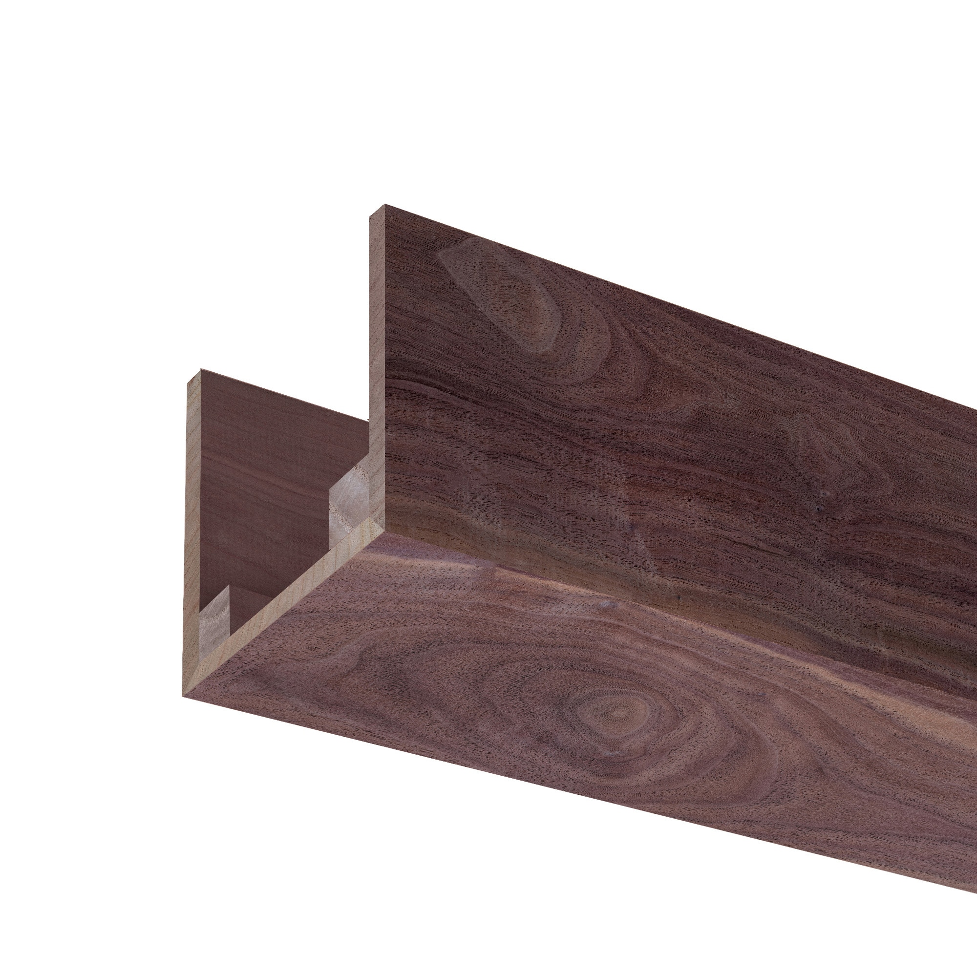 Ornamental Mouldings BEAMNAT01-92WLN5X5 5-1/2-in x 5-1/2-in x 7-2/3-ft Natural Walnut Unfinished Wood U-Shaped Decorative Beam