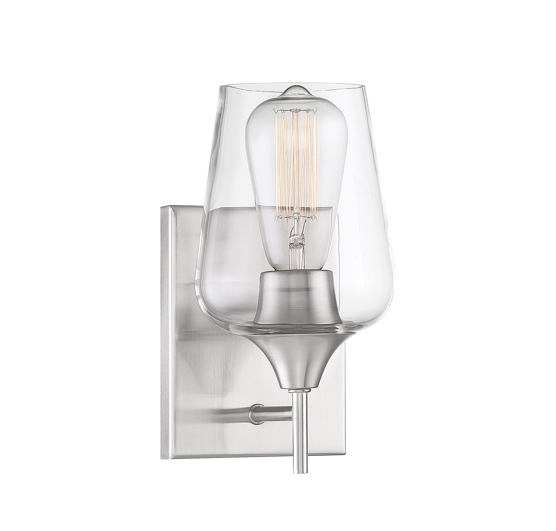 Nickel Dimmable Direct Wired Electric Wall Sconce