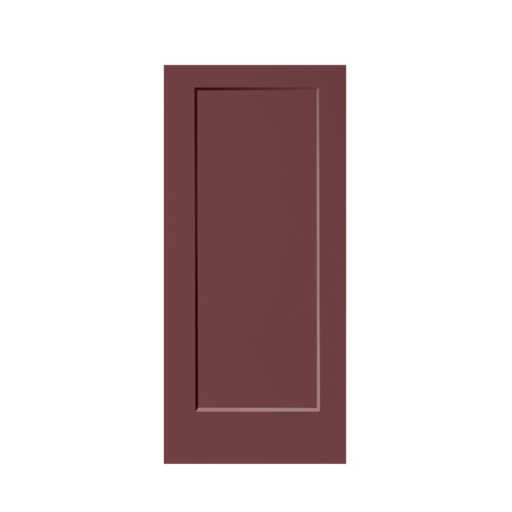 CALHOME PK-1PANEL-LP-30RM 30-in x 80-in Maroon Stained MDF Hollow core Single Barn Door (Hardware Not Included)