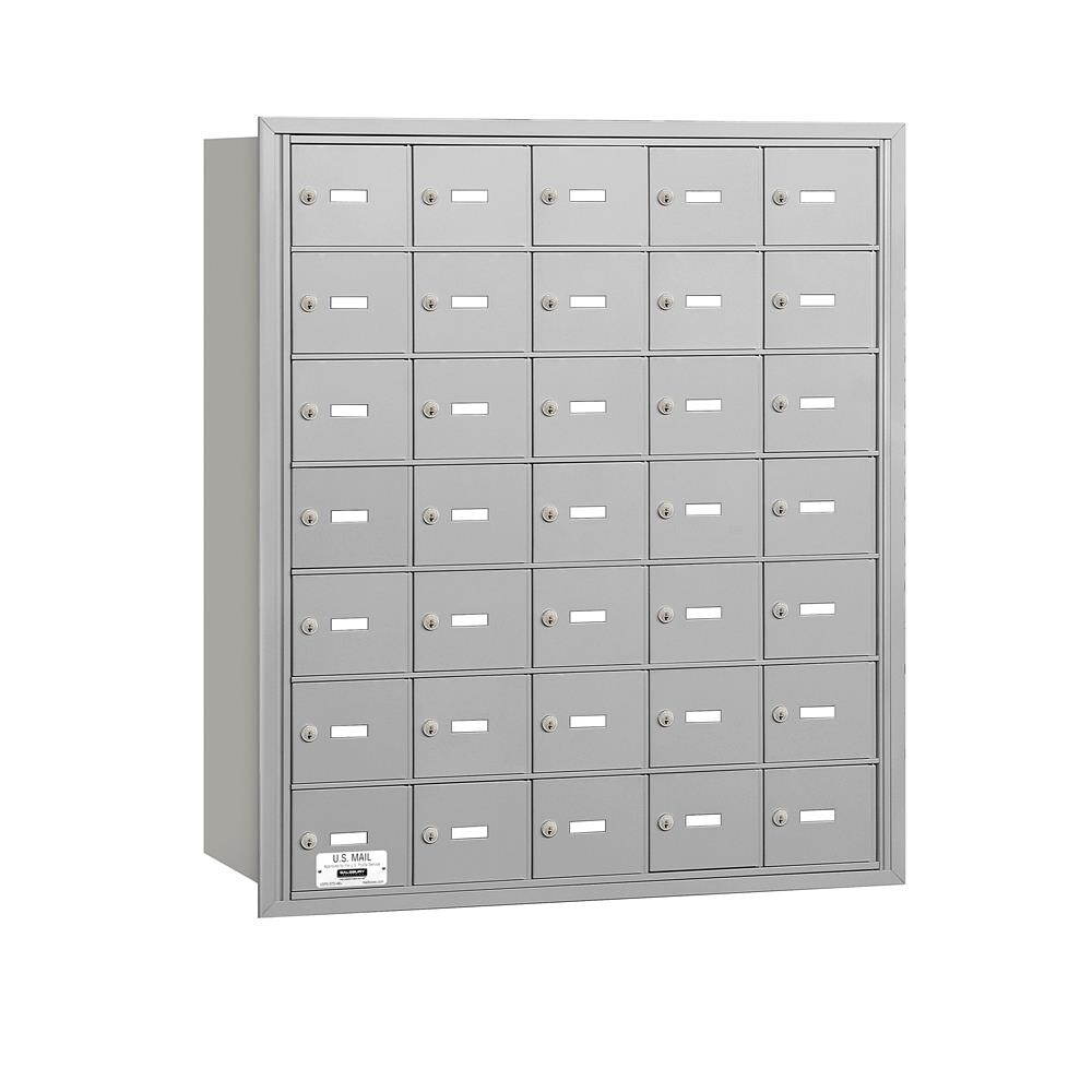 SALSBURY INDUSTRIES 3635ARU Recessed Mount Gray Metal Extra Large Lockable Cluster Mailbox