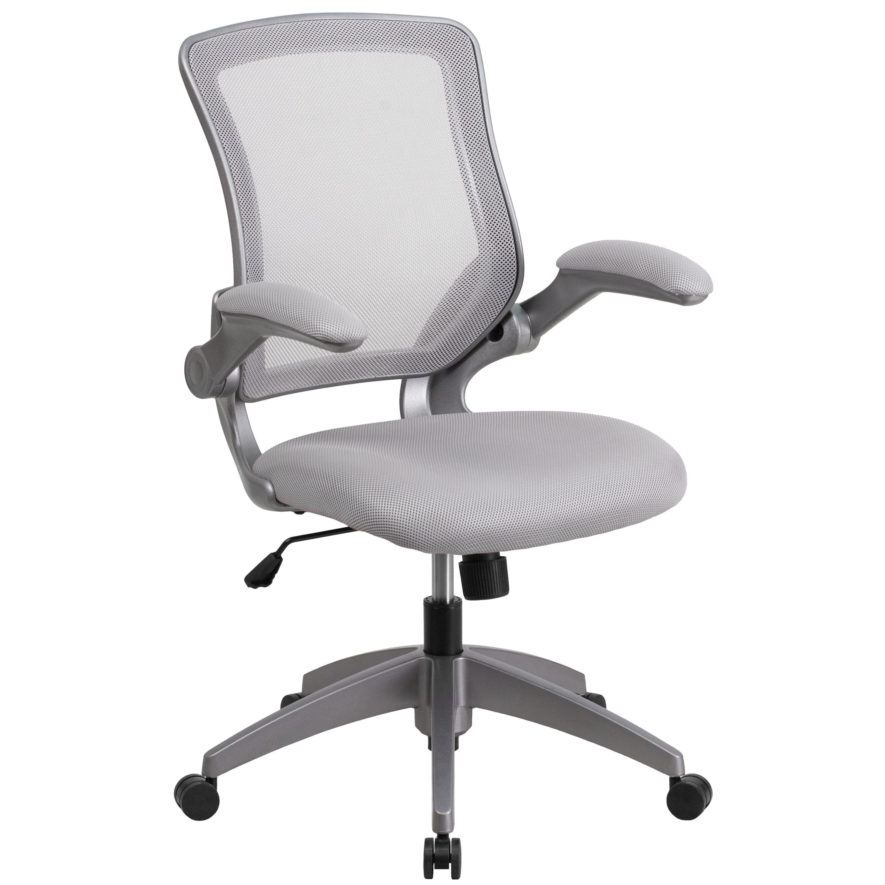 Emma + Oliver Mid-Back Gray Mesh Swivel Ergonomic Task Office Chair with Gray Frame