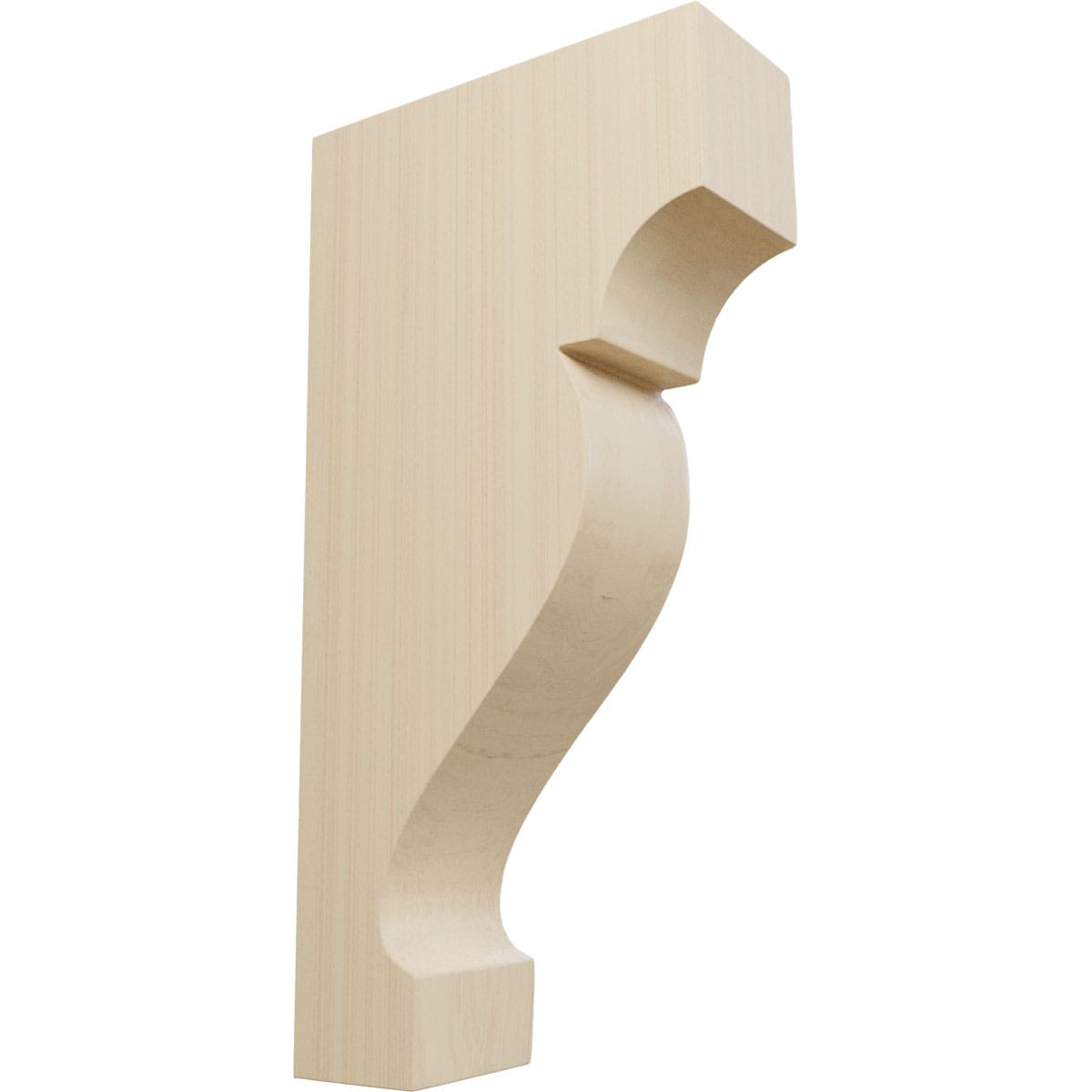 Ekena Millwork CORW02X09X05DRRW 1.75-in x 4.5-in x 9-in Finished Rubberwood Wood Paintable/Stainable Corbel