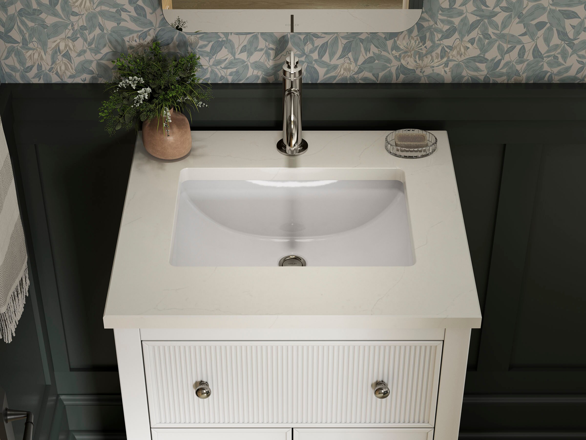 KOHLER Malin by Studio McGee 24-in White Undermount Single Sink ...