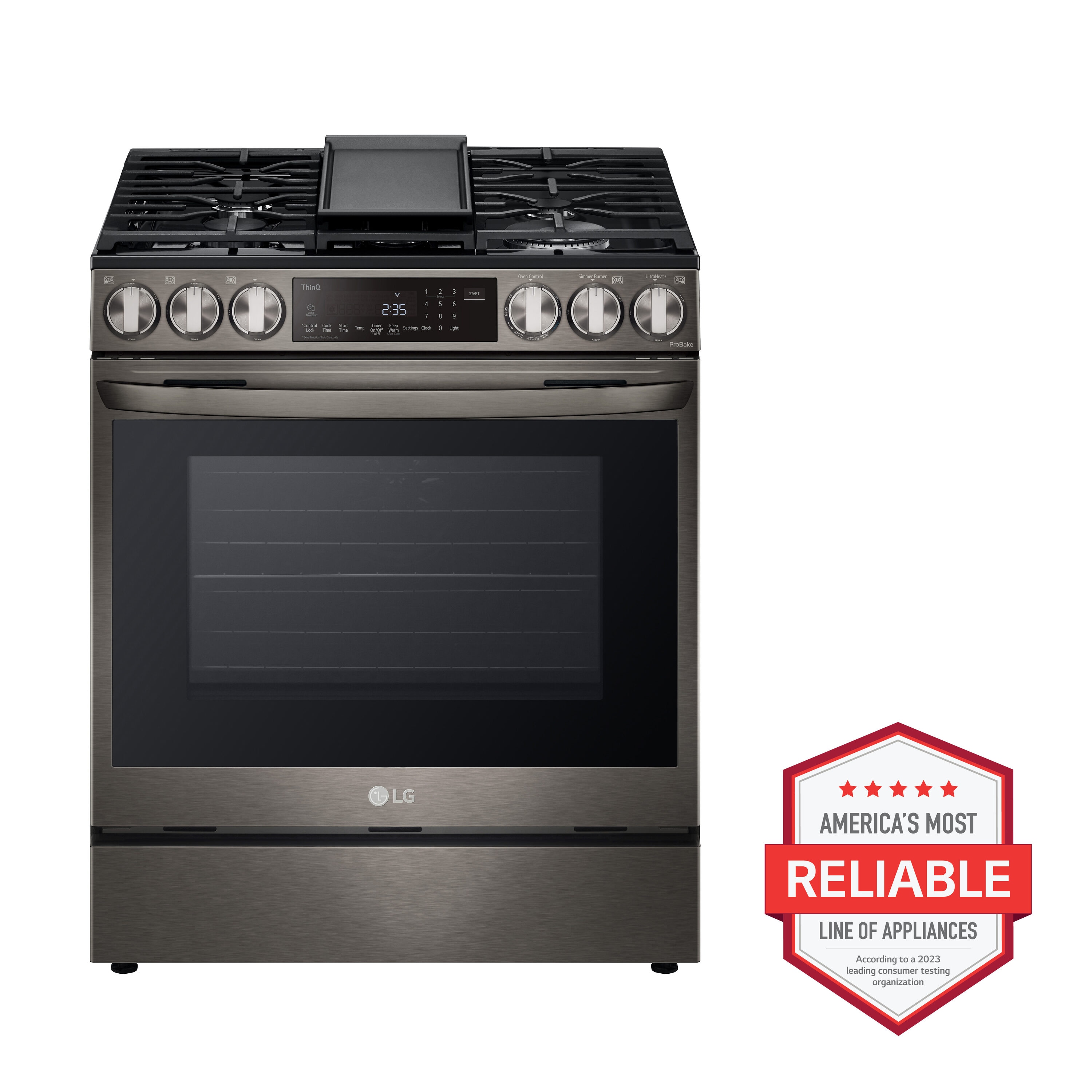 LG 30-inch Dual Fuel Range with Air Fry and ProBake® Convection LSDL63