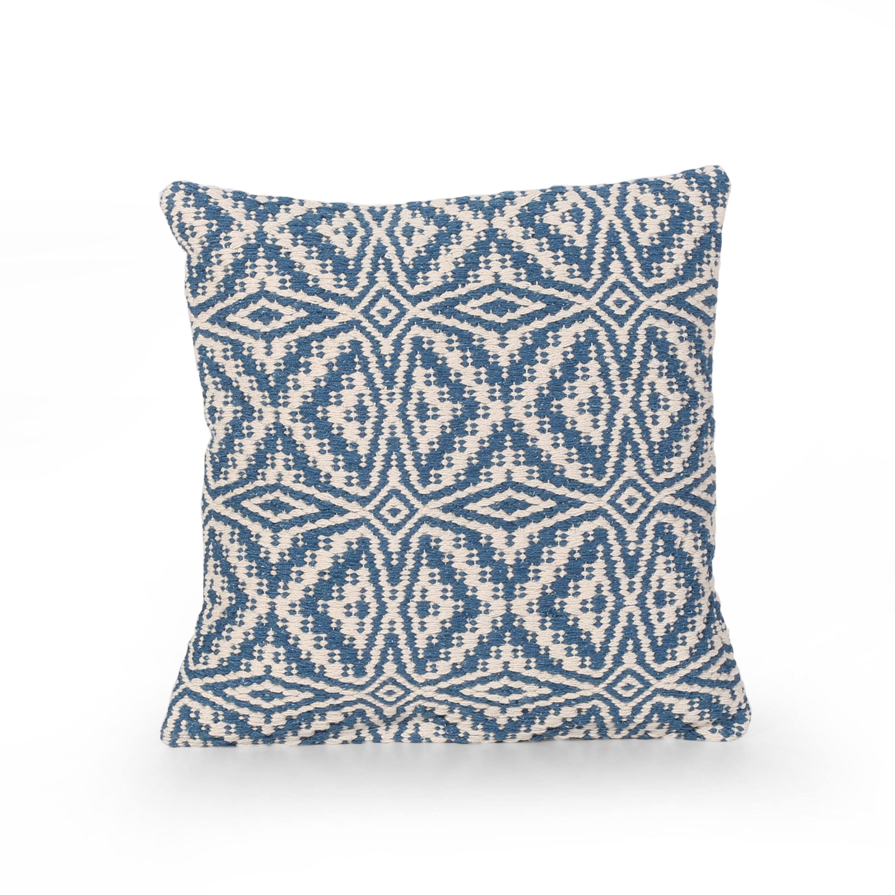 Best Selling Home Decor 310615 18-in x 18-in Blue, White Square Indoor Decorative Pillow