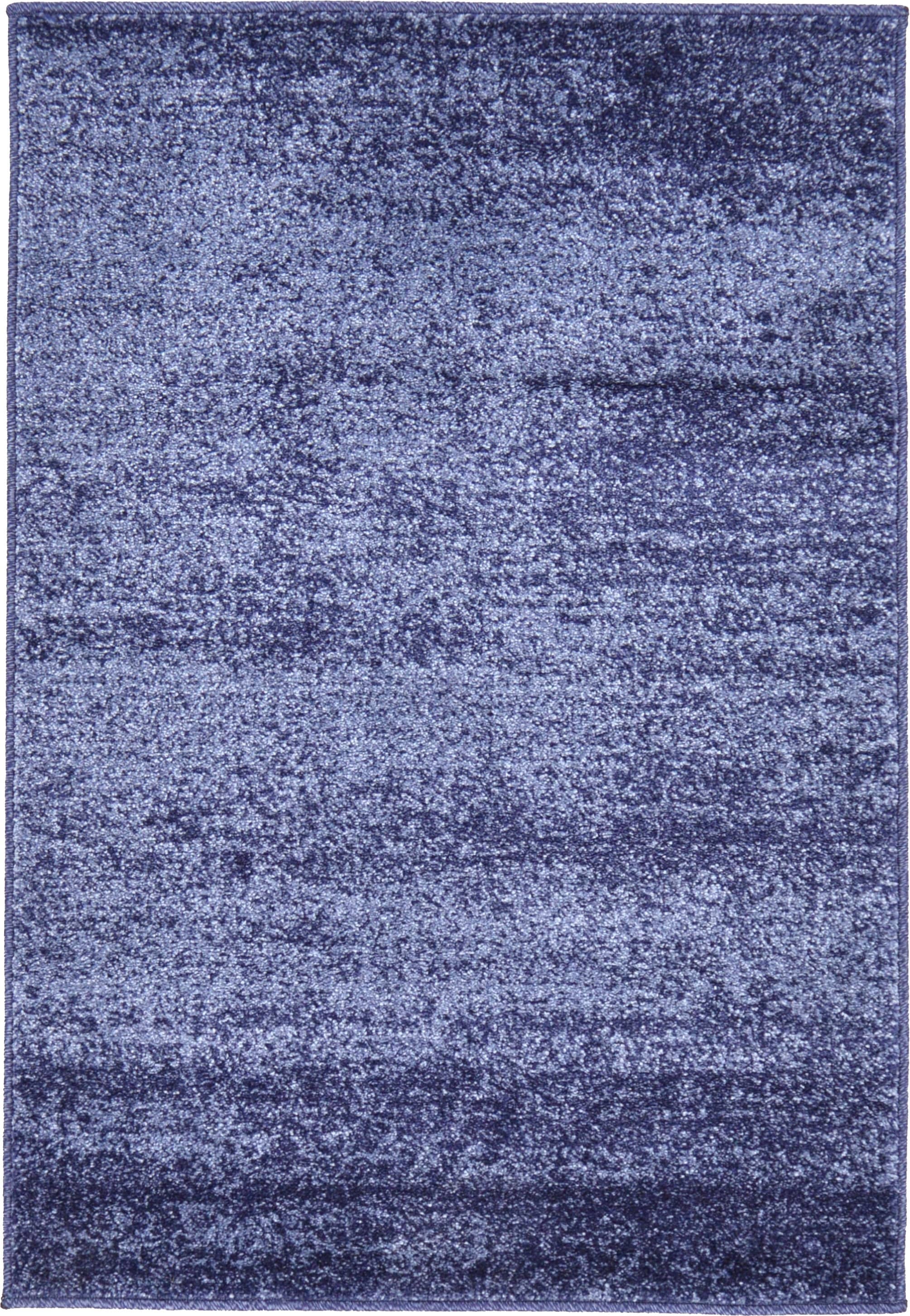 Navy Blue Tufted Stain-Resistant Rectangular Rug