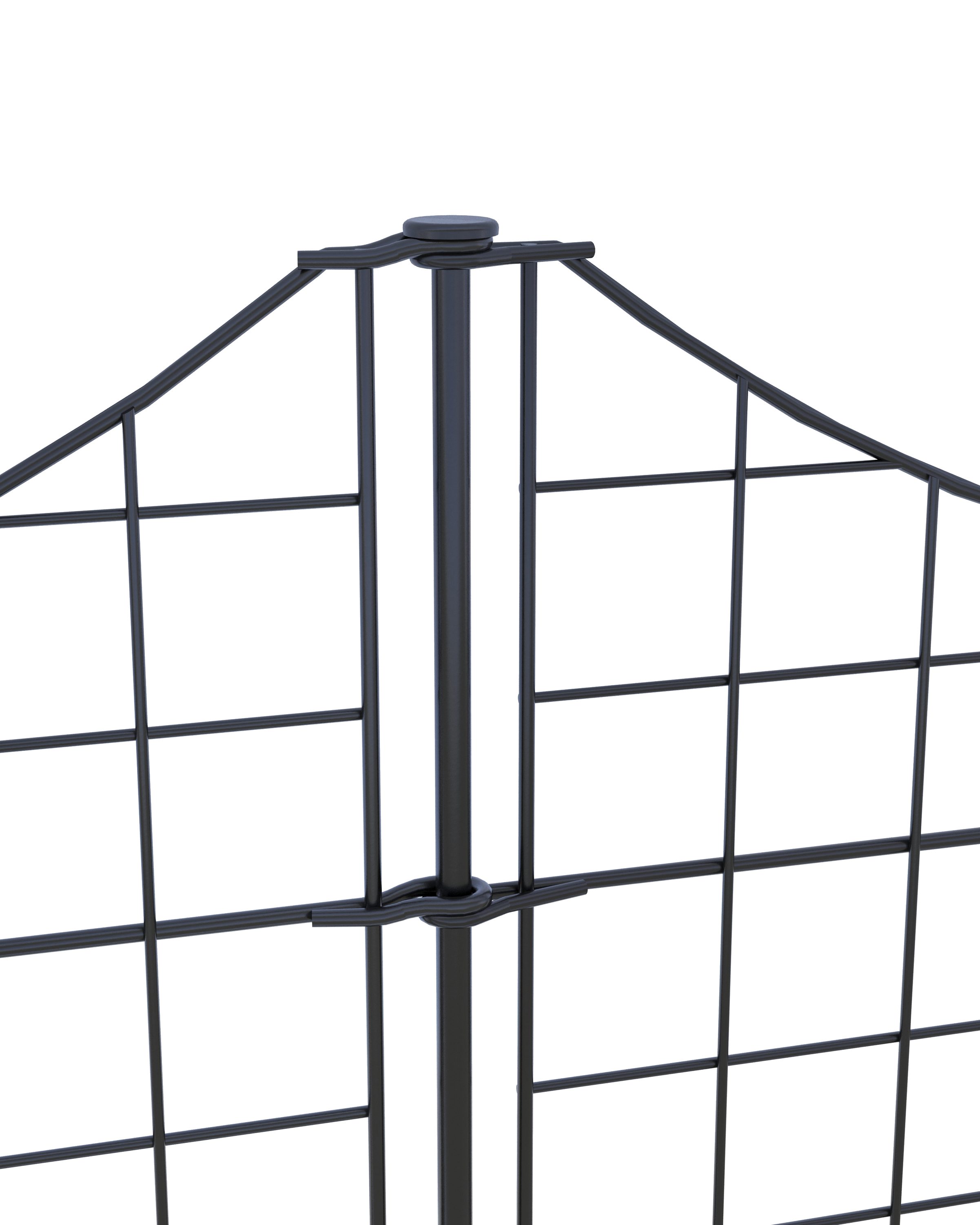 25in H Black Metal No Dig Garden Fence Panels with Gate