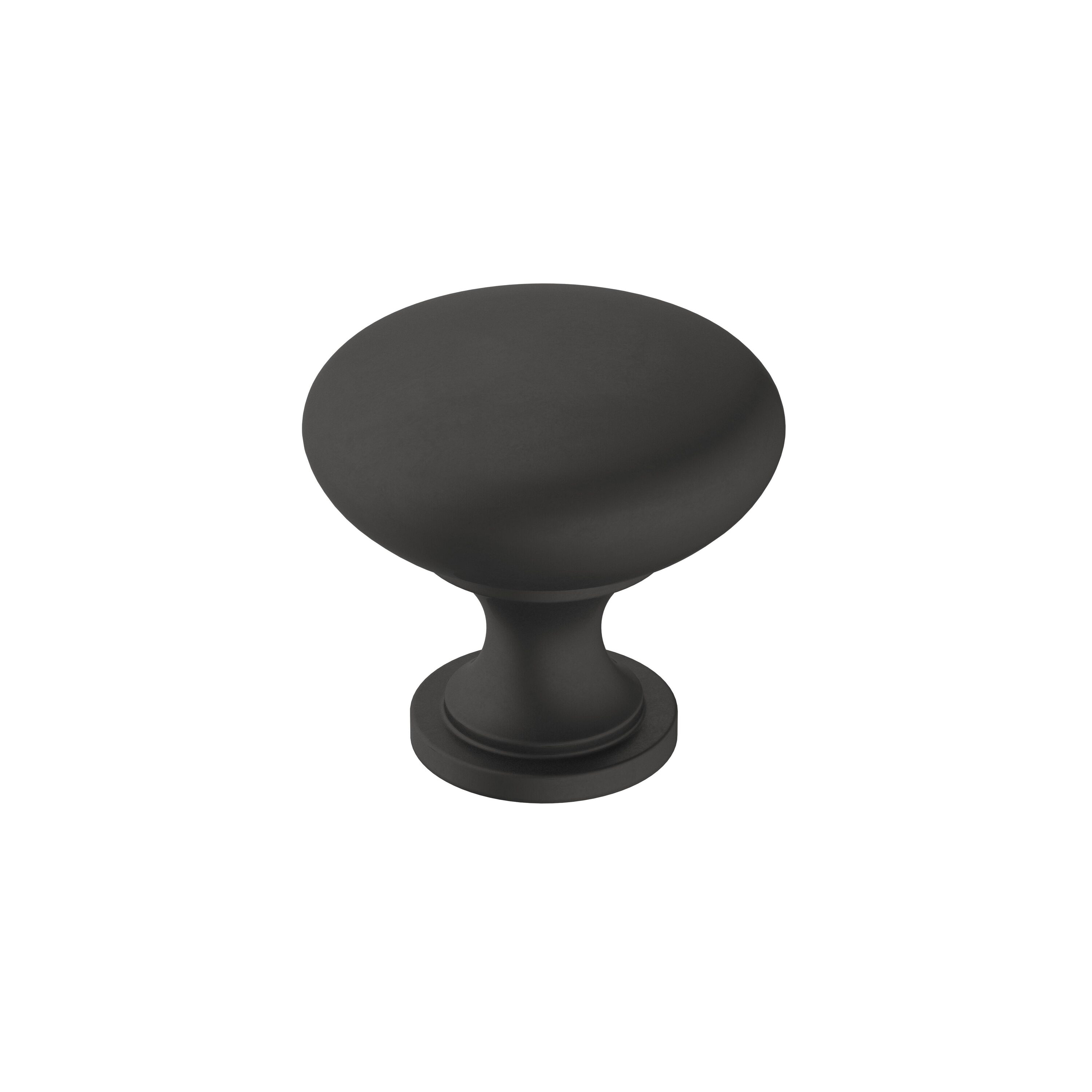Amerock BP36907FB Era 1-1/4-in Matte Black Round Traditional Cabinet Knob