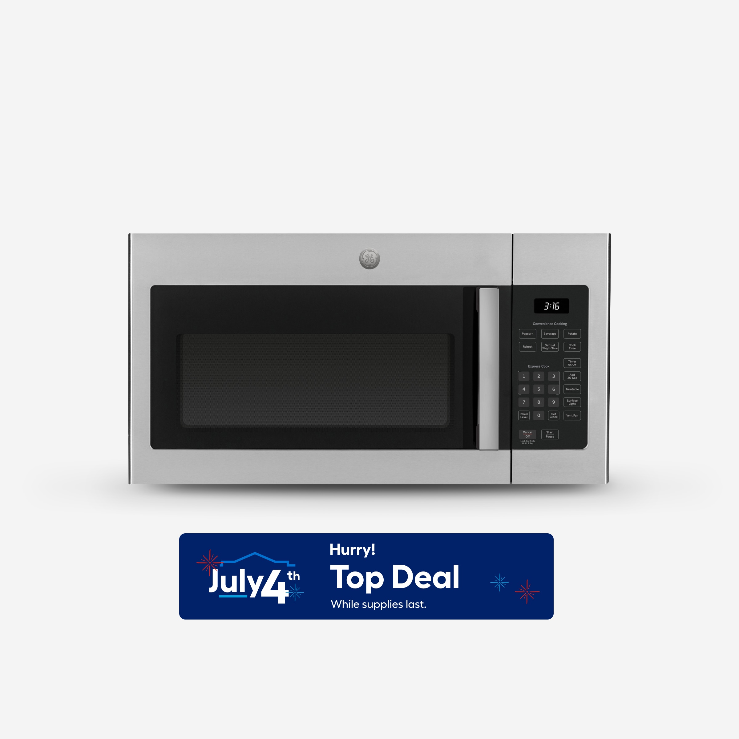 GE JVM6175SKSS 1.7-cu ft 29.9-in Over-the-Range Microwave with Sensor Cooking ( Stainless steel )