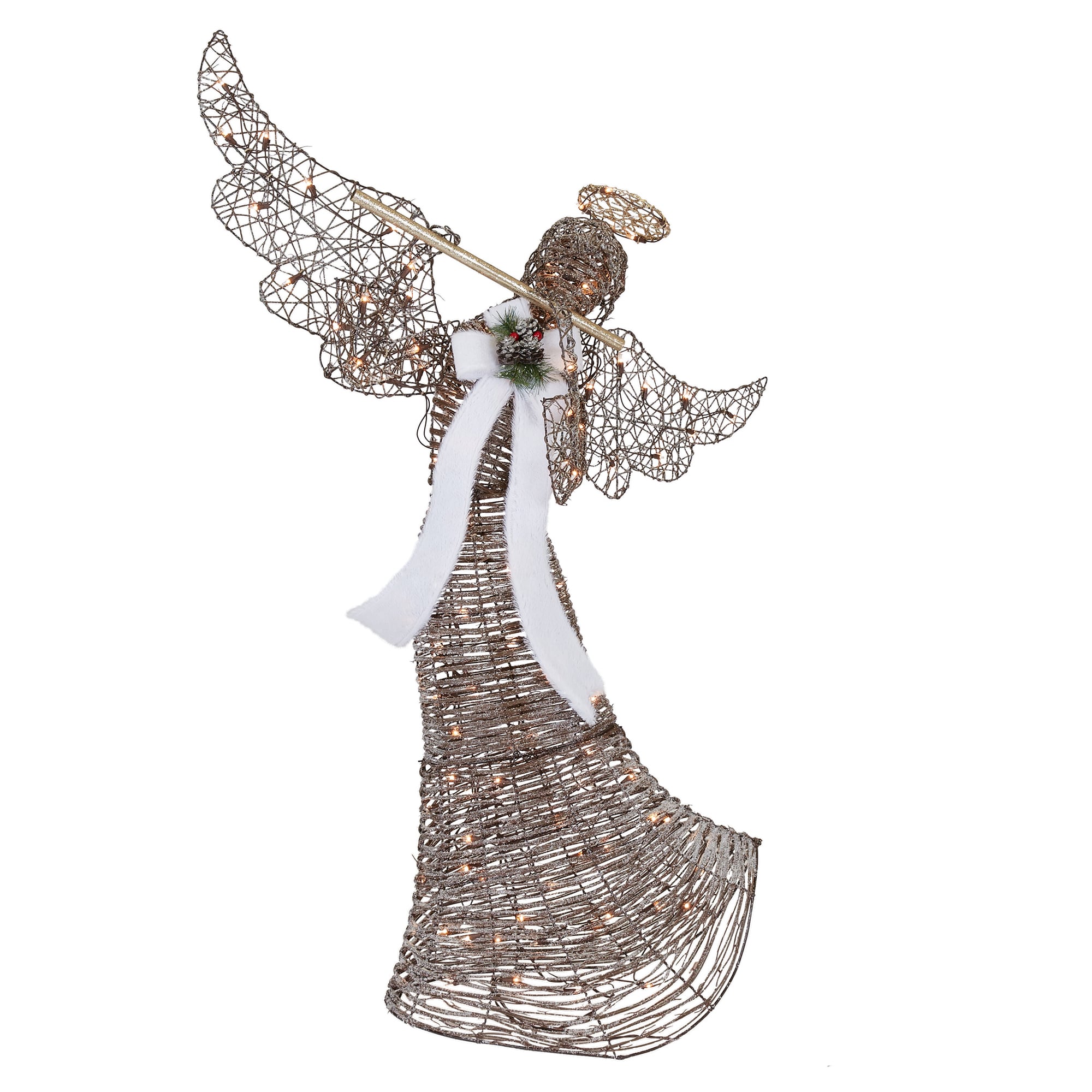 Holiday Living 55-in Angel Free Standing Decoration with Clear ...