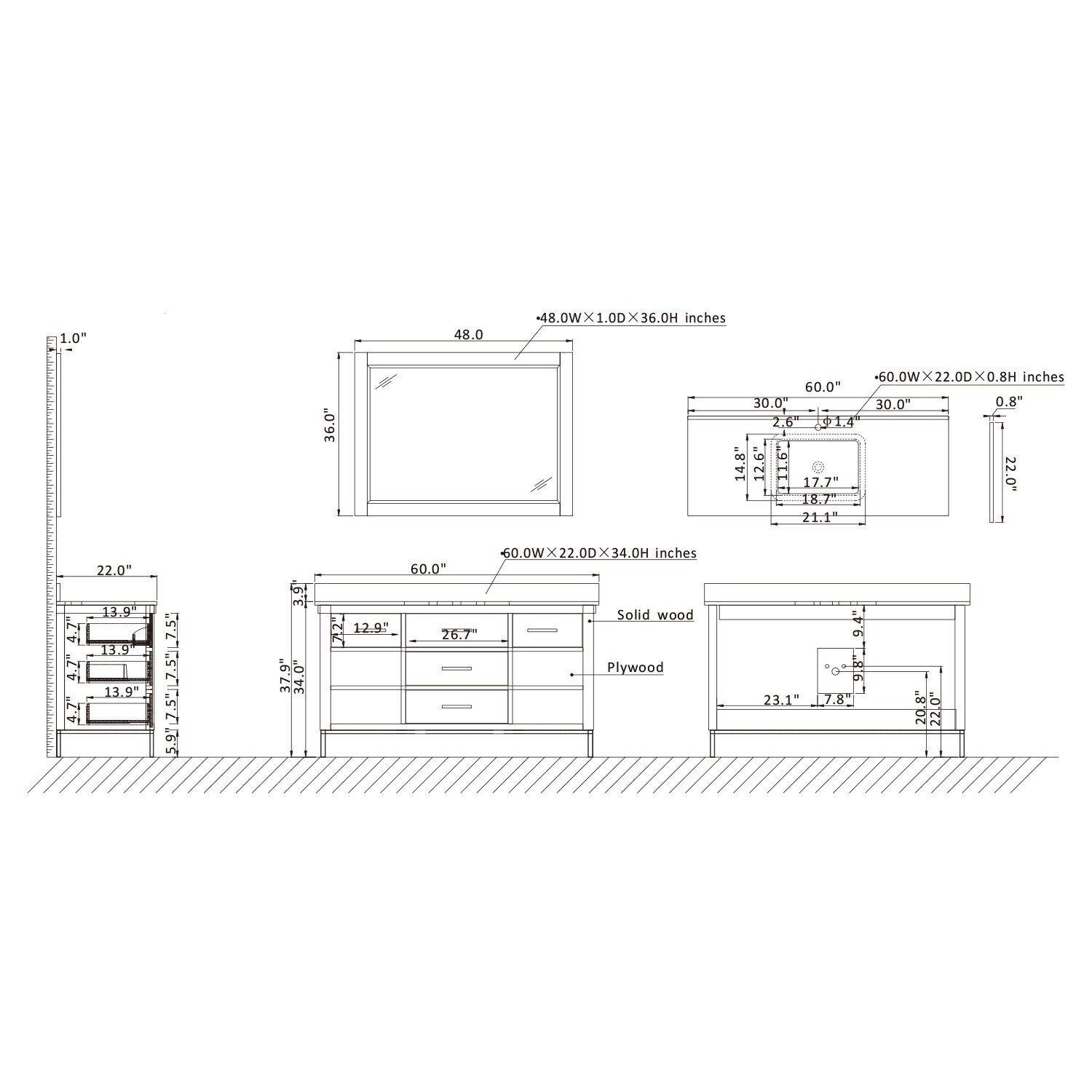 Altair 545060S-BO-AW Bath-Vanity-Combo - View #10