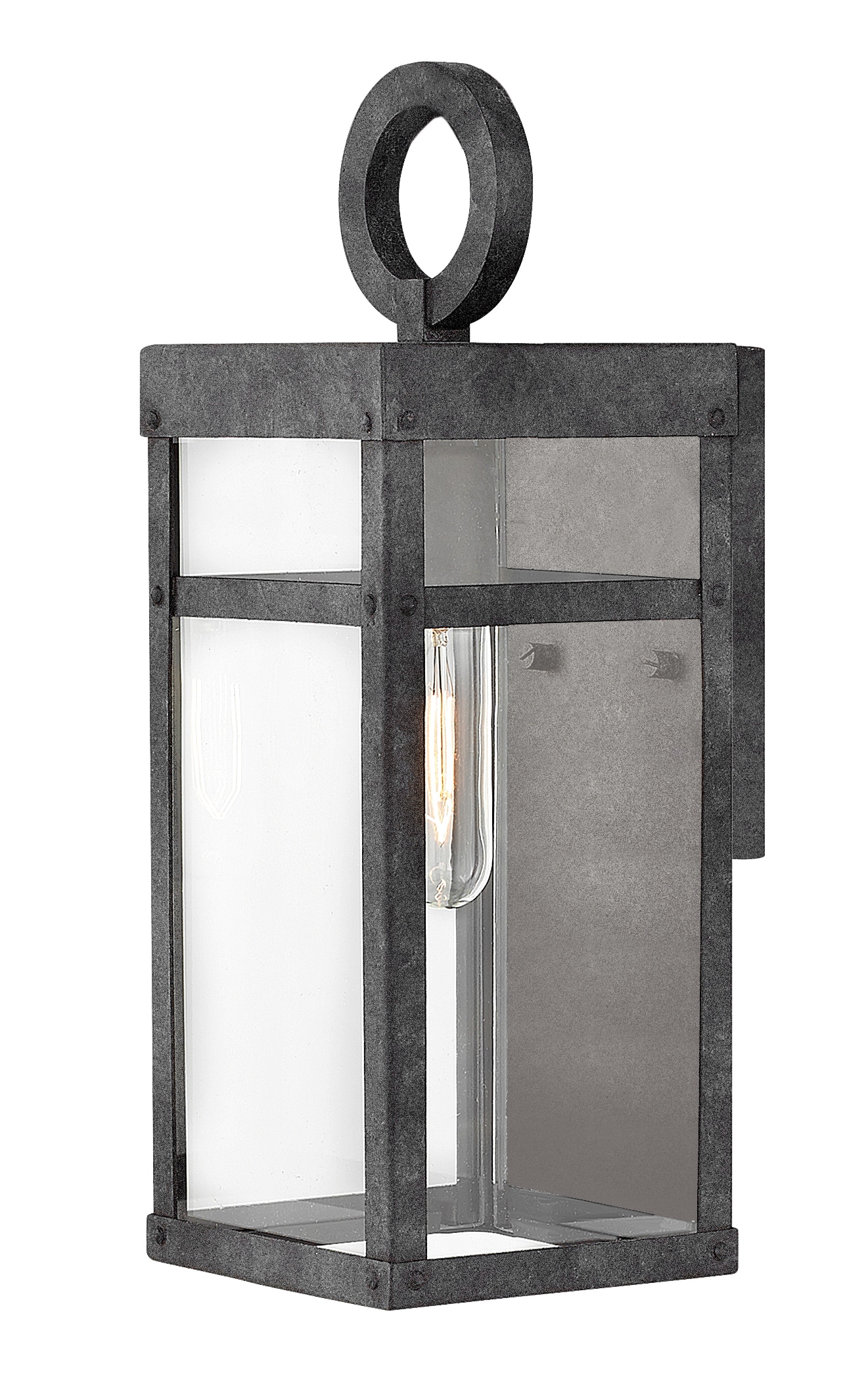 Hinkley 2806DZ-LL Porter 1 -Light 13-in H Satin Black Hardwired Outdoor Wall Light