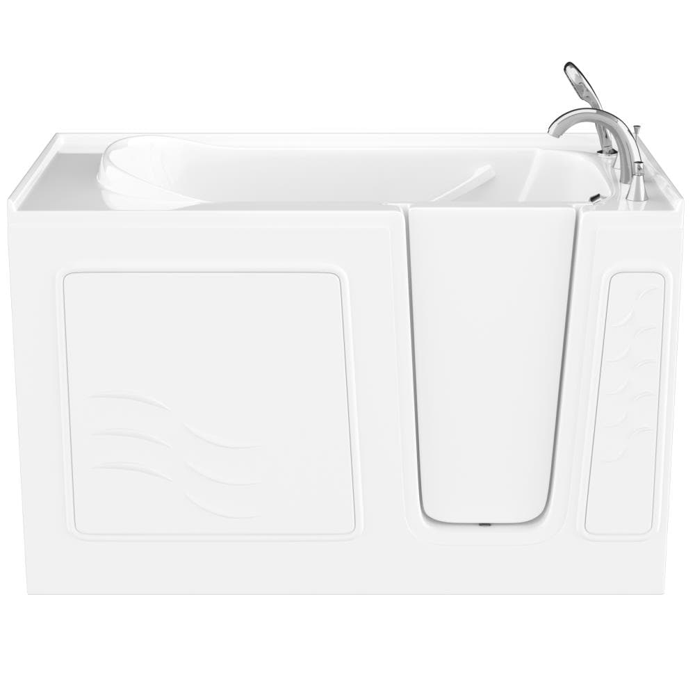 White Rectangular Fiberglass Walk-In Whirlpool & Air Tub