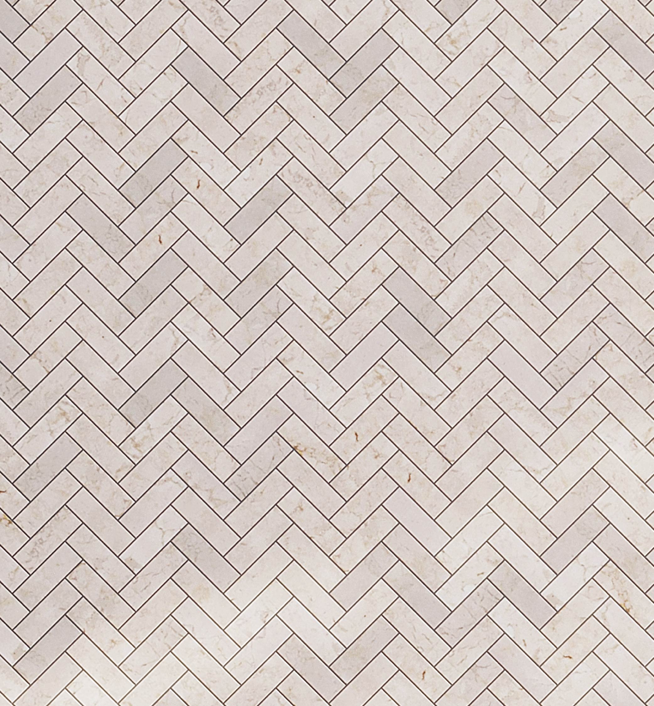 Naples Beige Polished Marble Herringbone Mosaic Tile