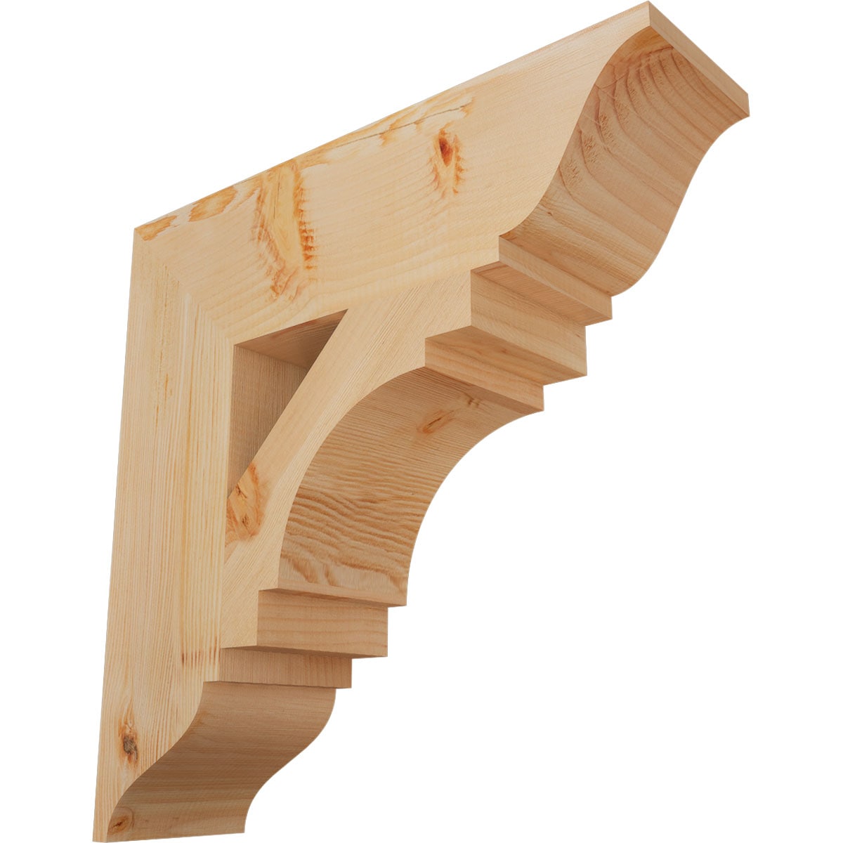 Ekena Millwork BKT06X22X22MRC01SDF Merced traditional smooth 5-1/2-in x 22-in x 22-in Douglas fir Brown Wood Standard bracket