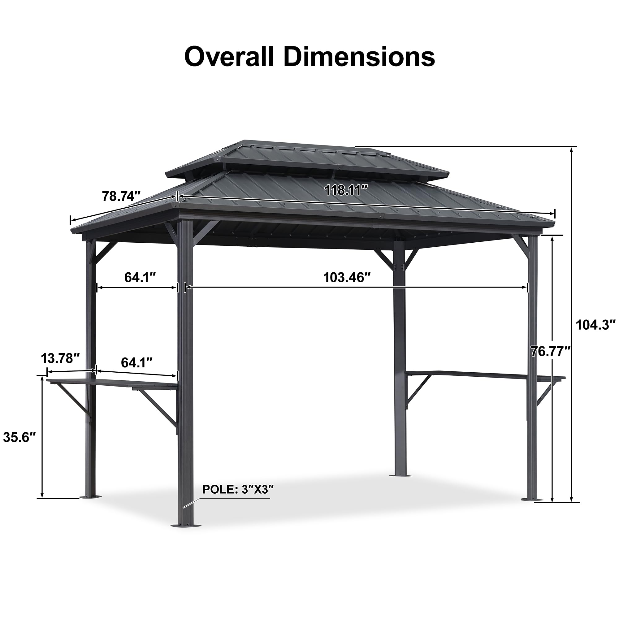 PURPLE LEAF LS04GSKP0610 Wood-Resin-Gazebos - View #8